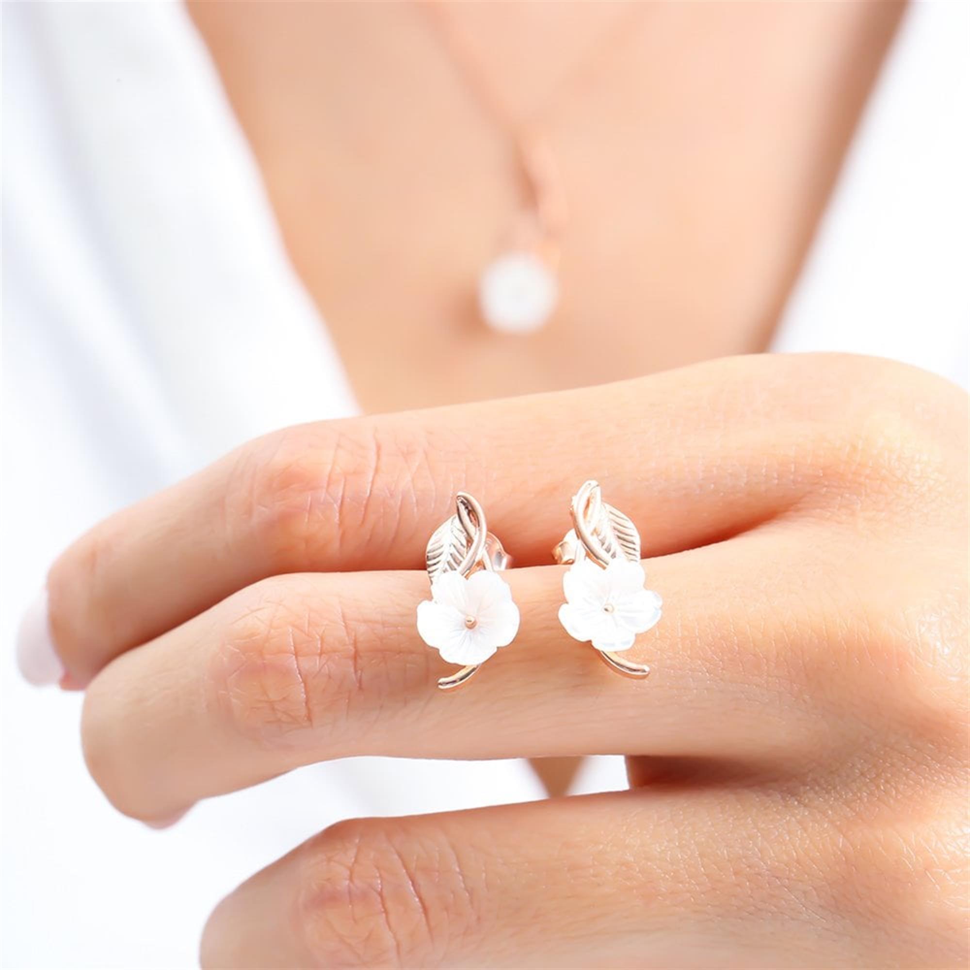 Italian Design Love Spring Sparkle Rose Gold Jewelry Set