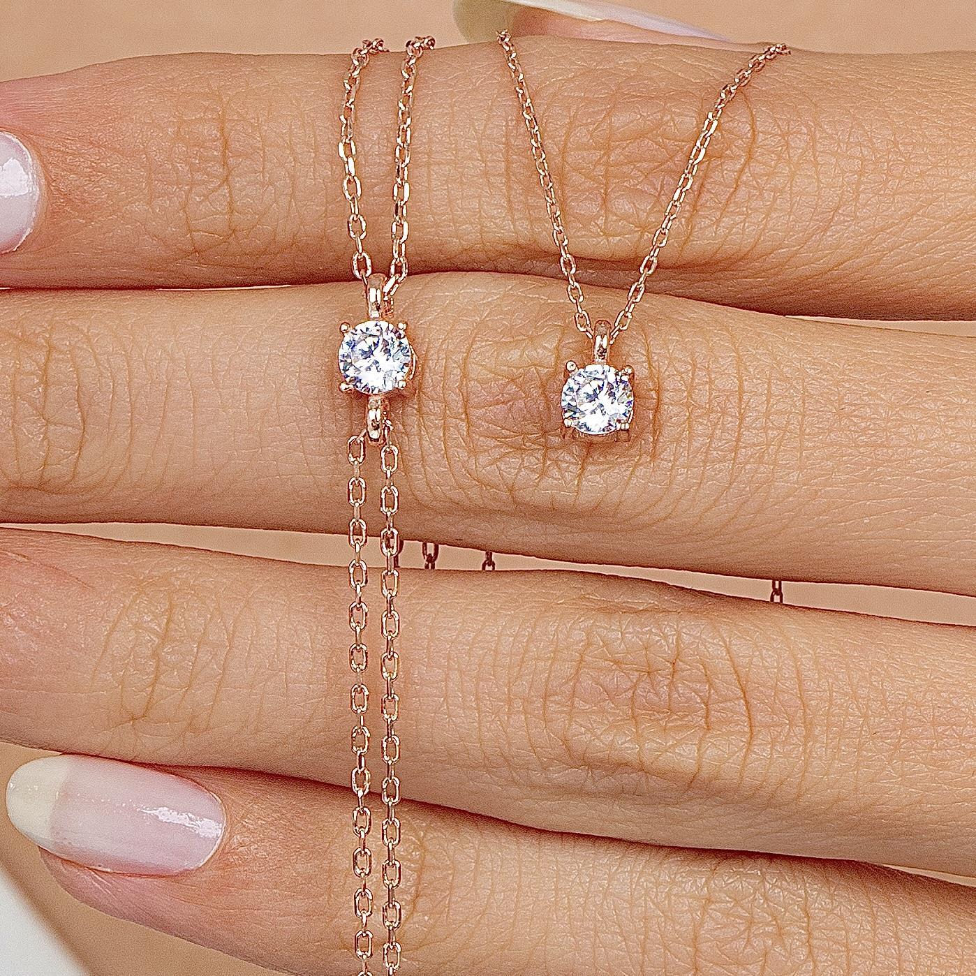 Italian Design Rose Gold Plated Silver Double Set