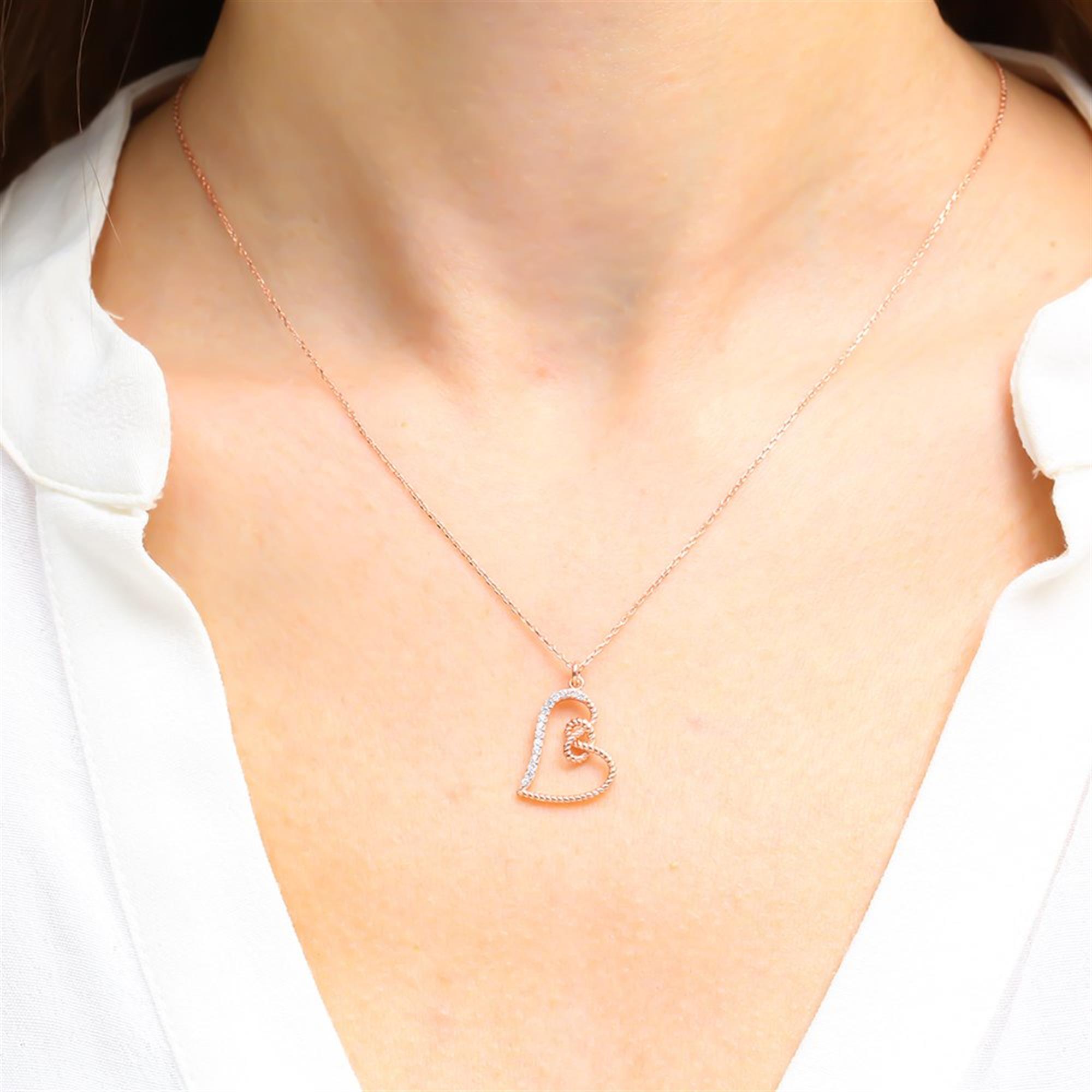 Heart Knot Love Rose Gold Necklace
