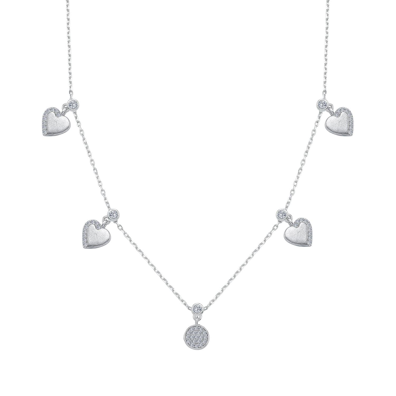 925 Sterling Silver Heart Choker Necklace