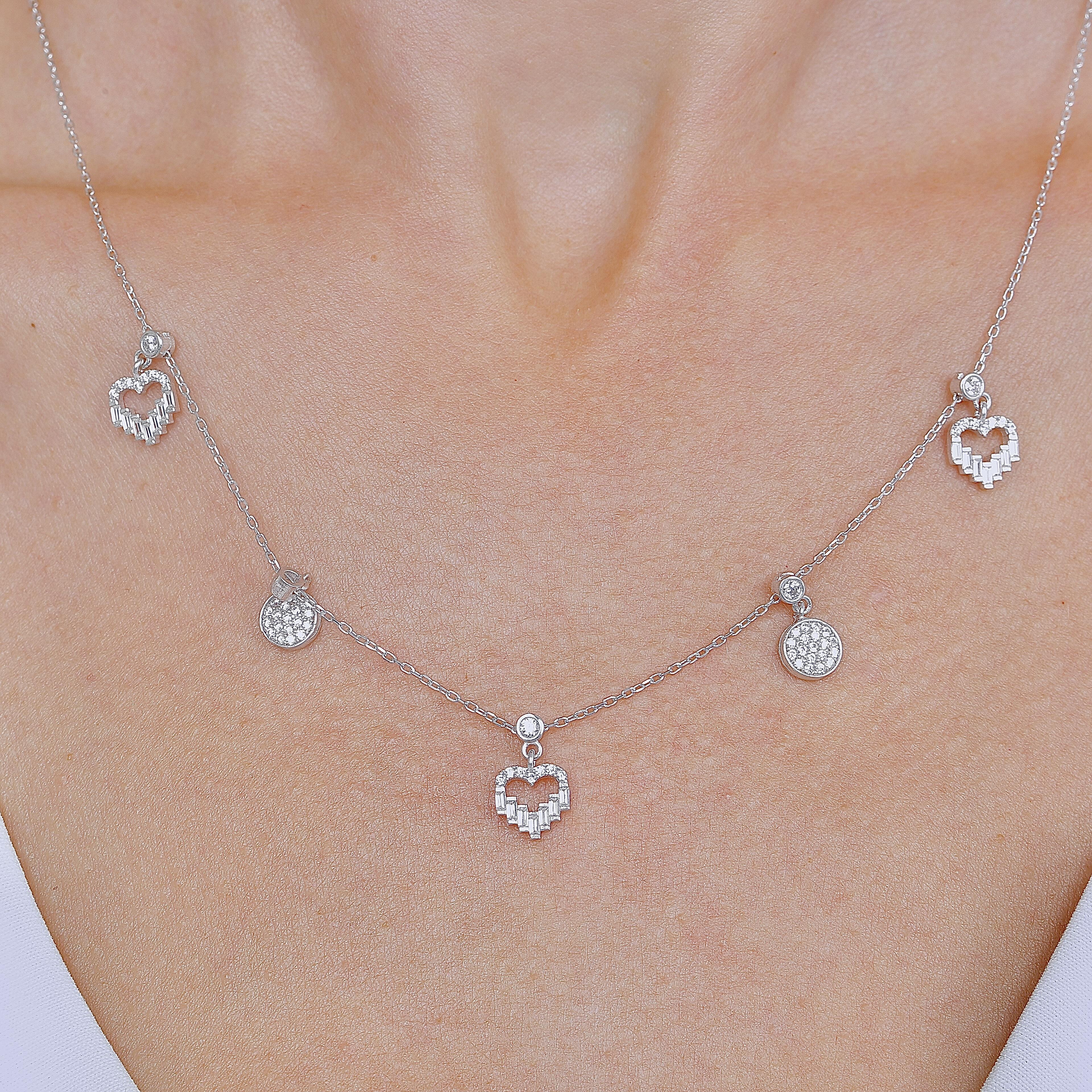 Heart Rhythm Silver Luck Choker Necklace