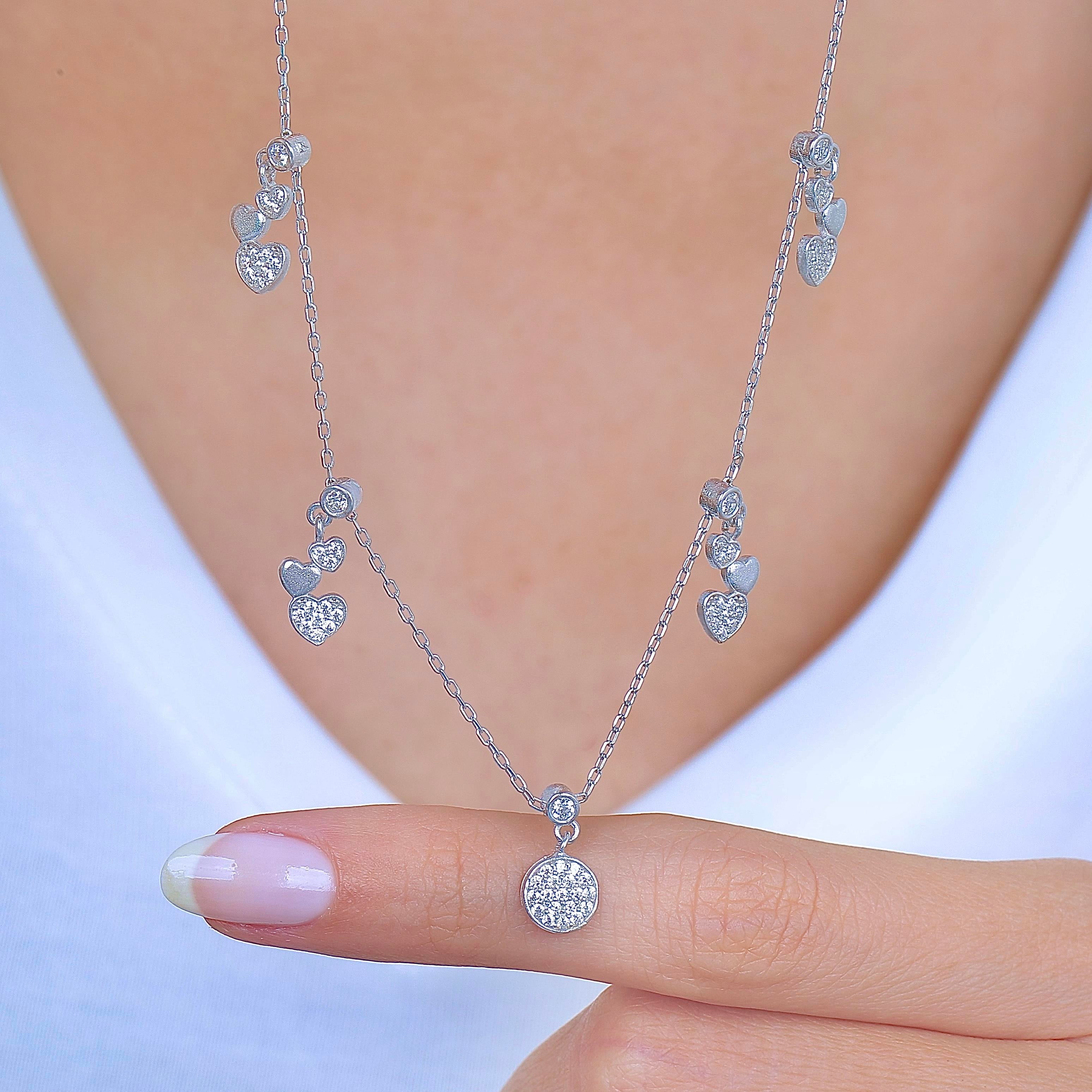 Heart Reflection Silver Luck Choker Necklace