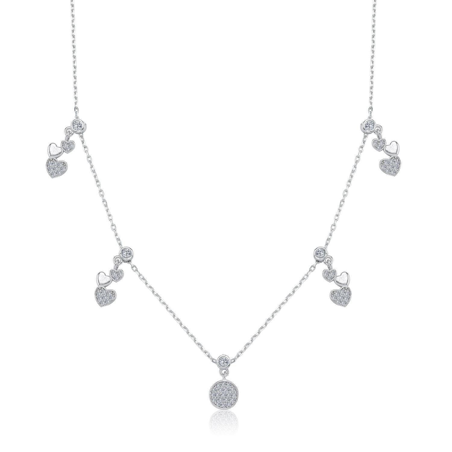 Heart Reflection Silver Luck Choker Necklace