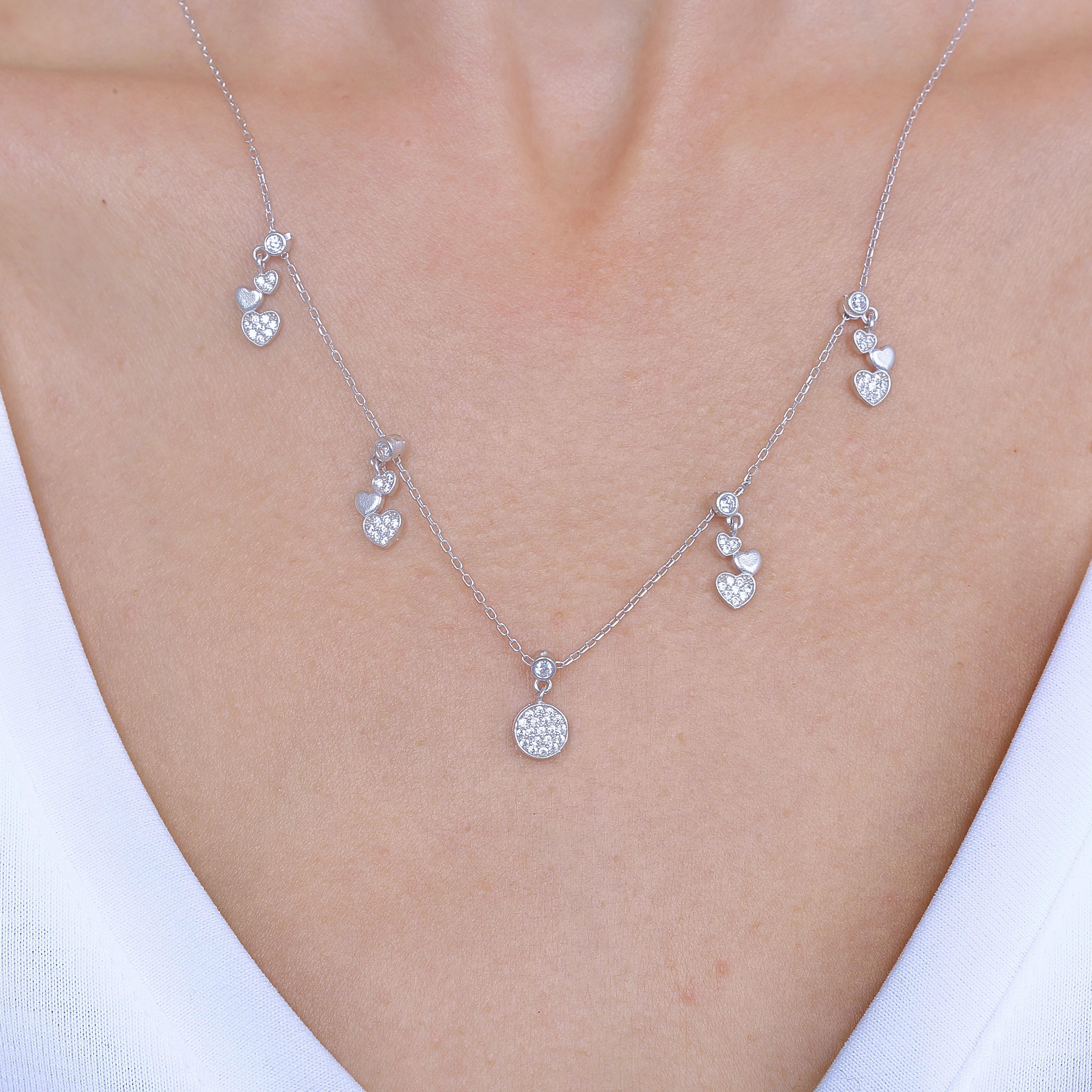 Heart Reflection Silver Luck Choker Necklace