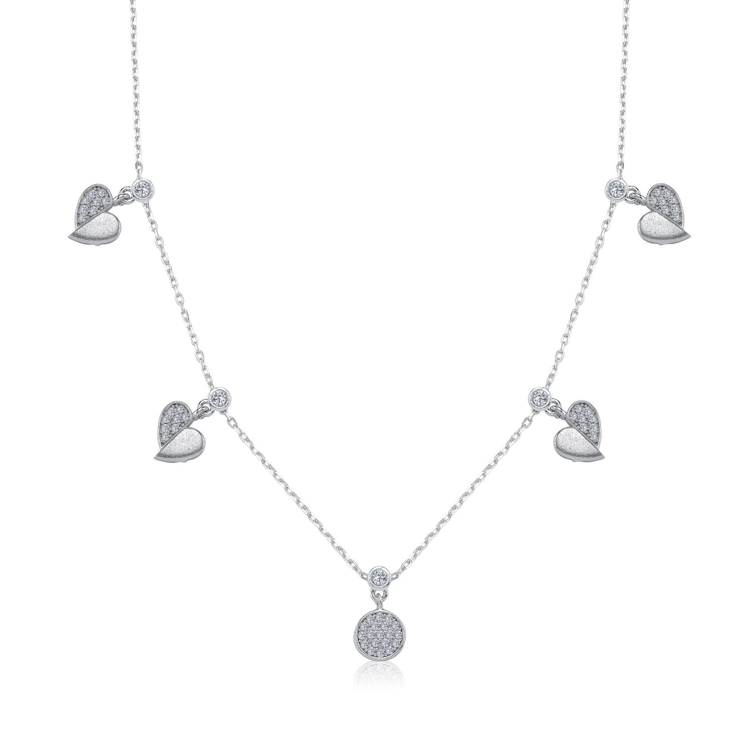 Reunited Hearts Choker Silver Necklace