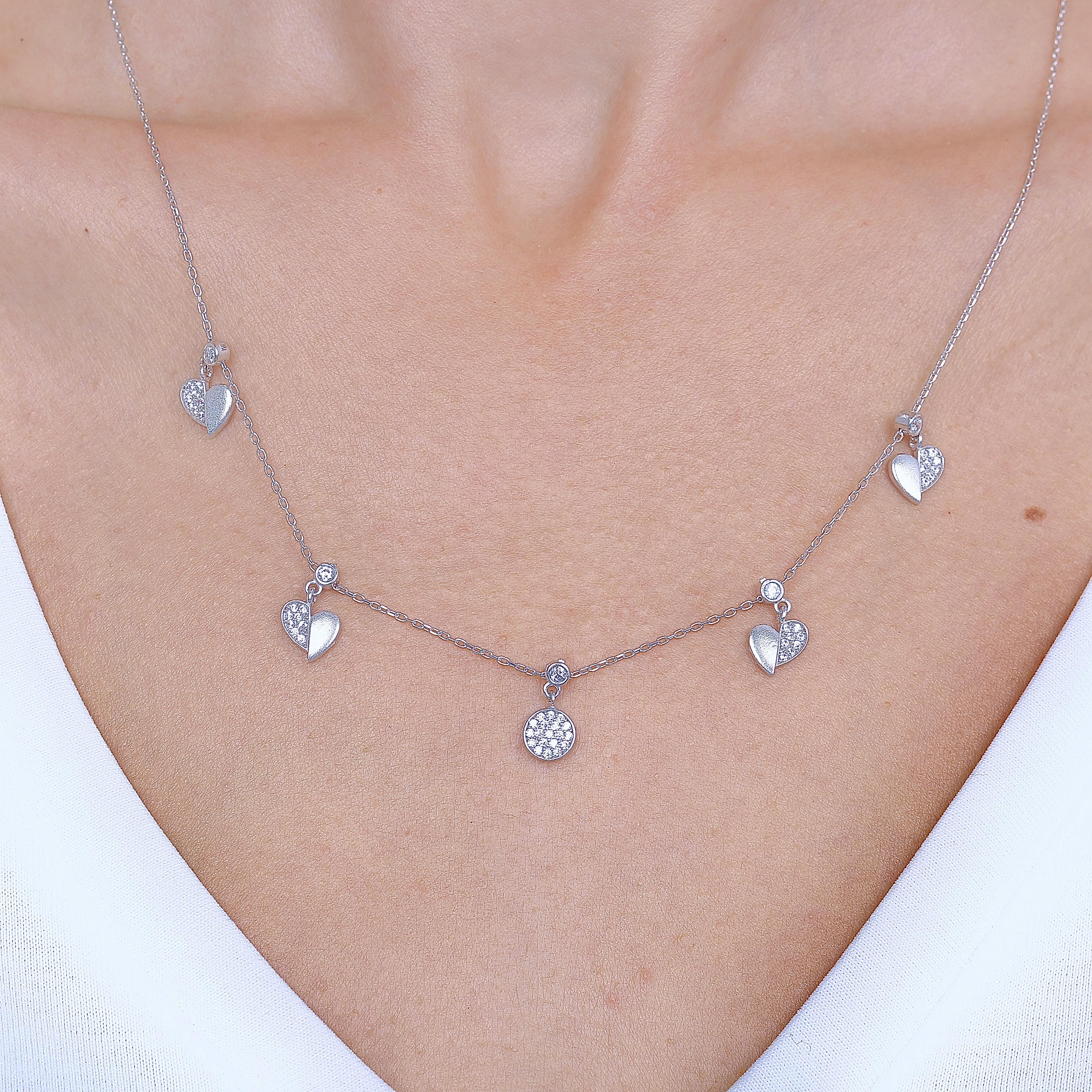 Reunited Hearts Choker Silver Necklace