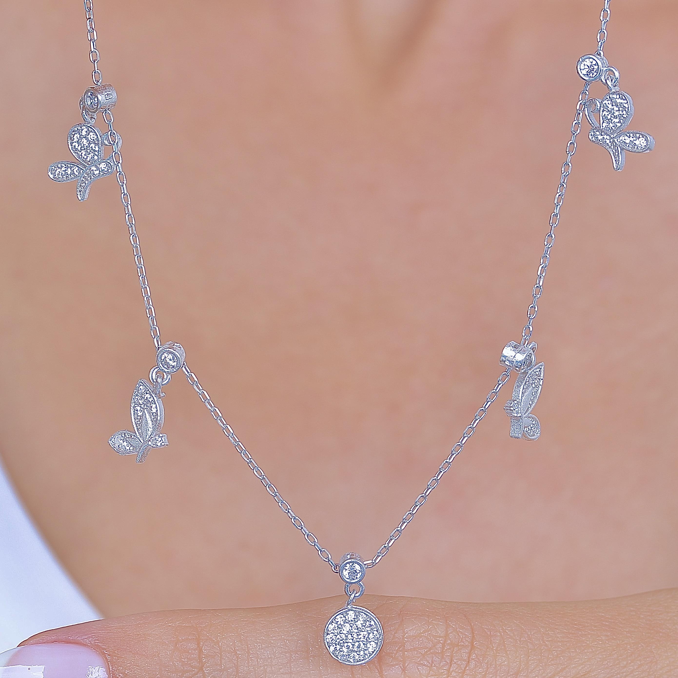 Butterfly Festival Silver Luck Choker Necklace
