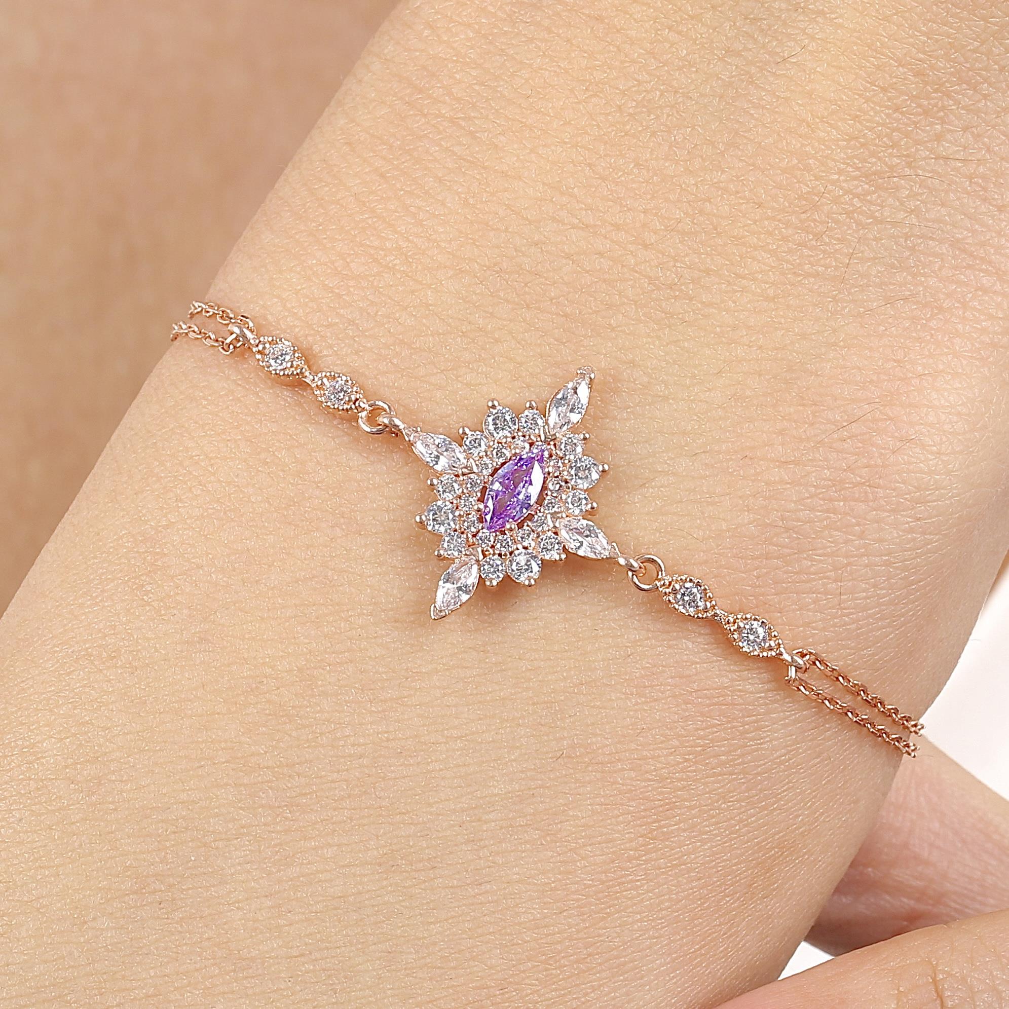 Lilac Noble Royal Insignia Vintage Rose Gold Bracelet