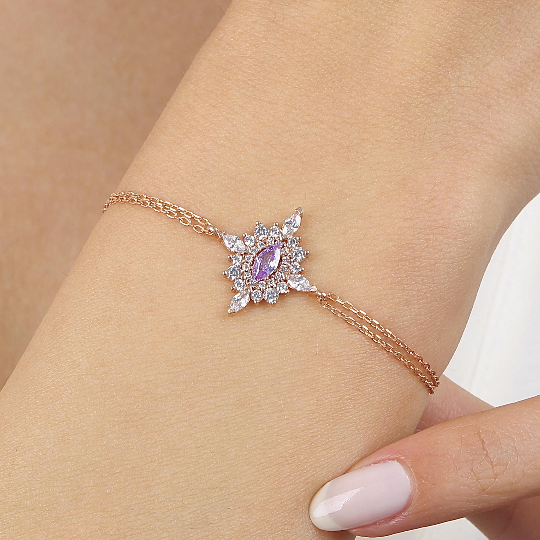 Lilac Royal Insignia Vintage Rose Gold Bracelet