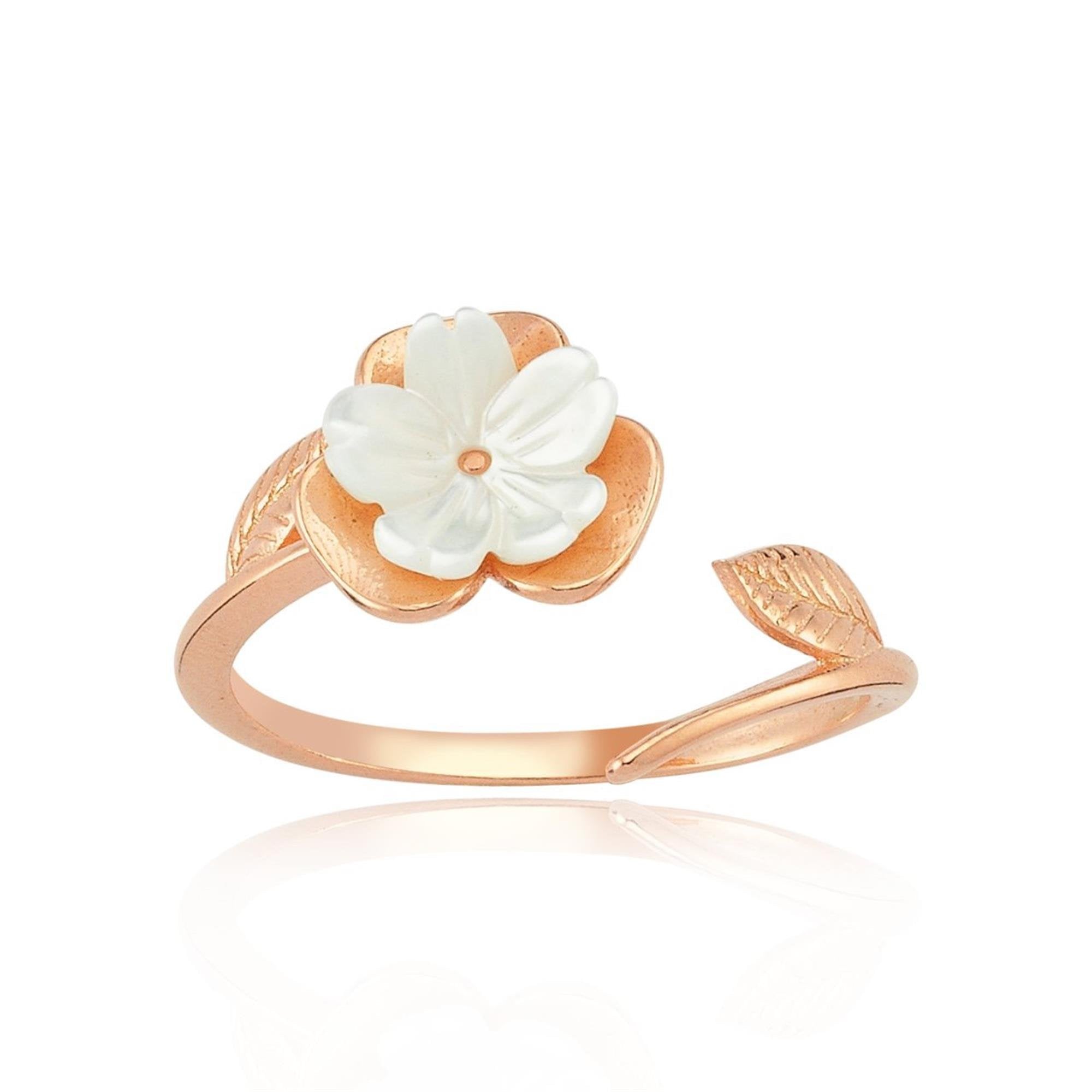 Magnolia Flower Glory Rose Gold Ring