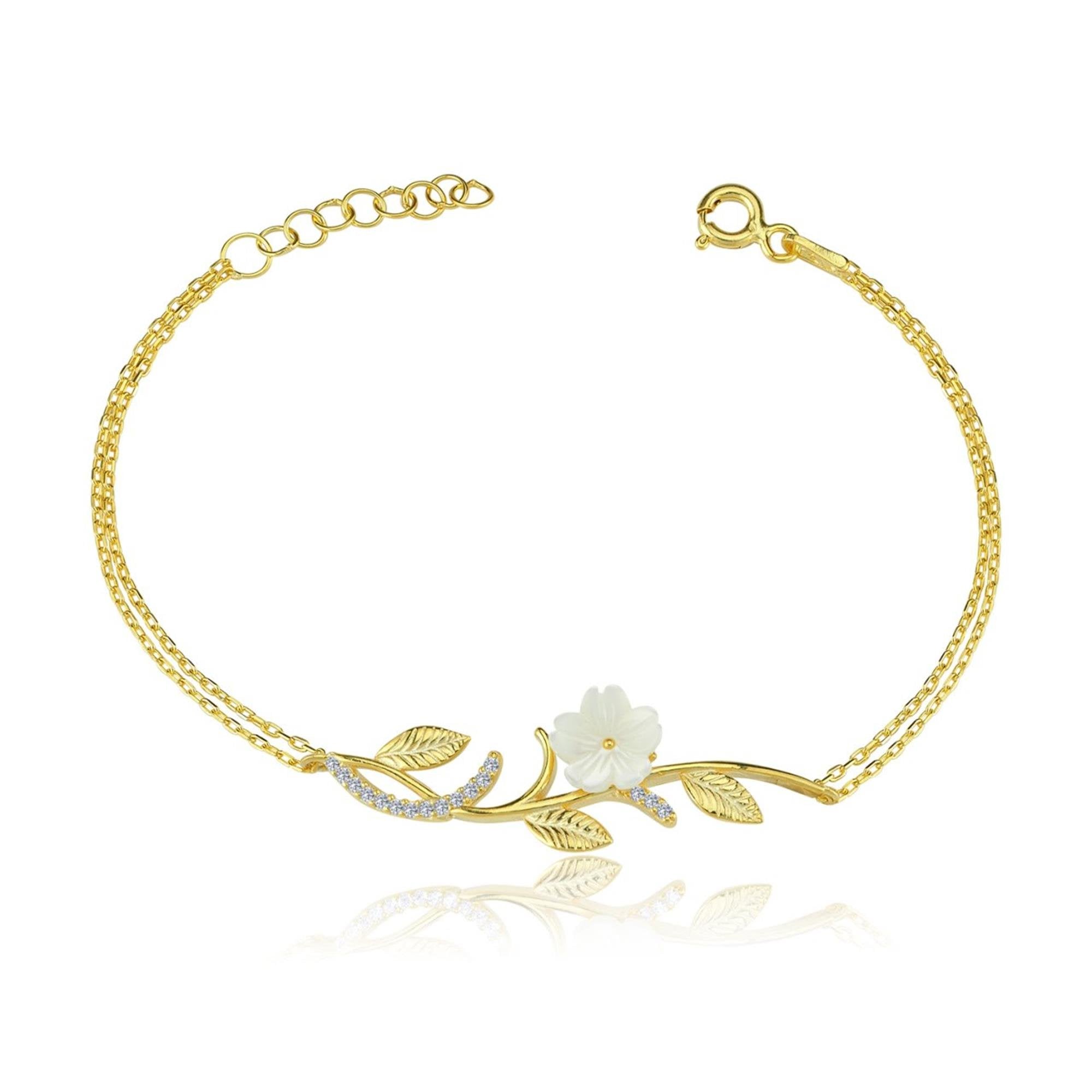 Golden Magnolia Vine Bracelet