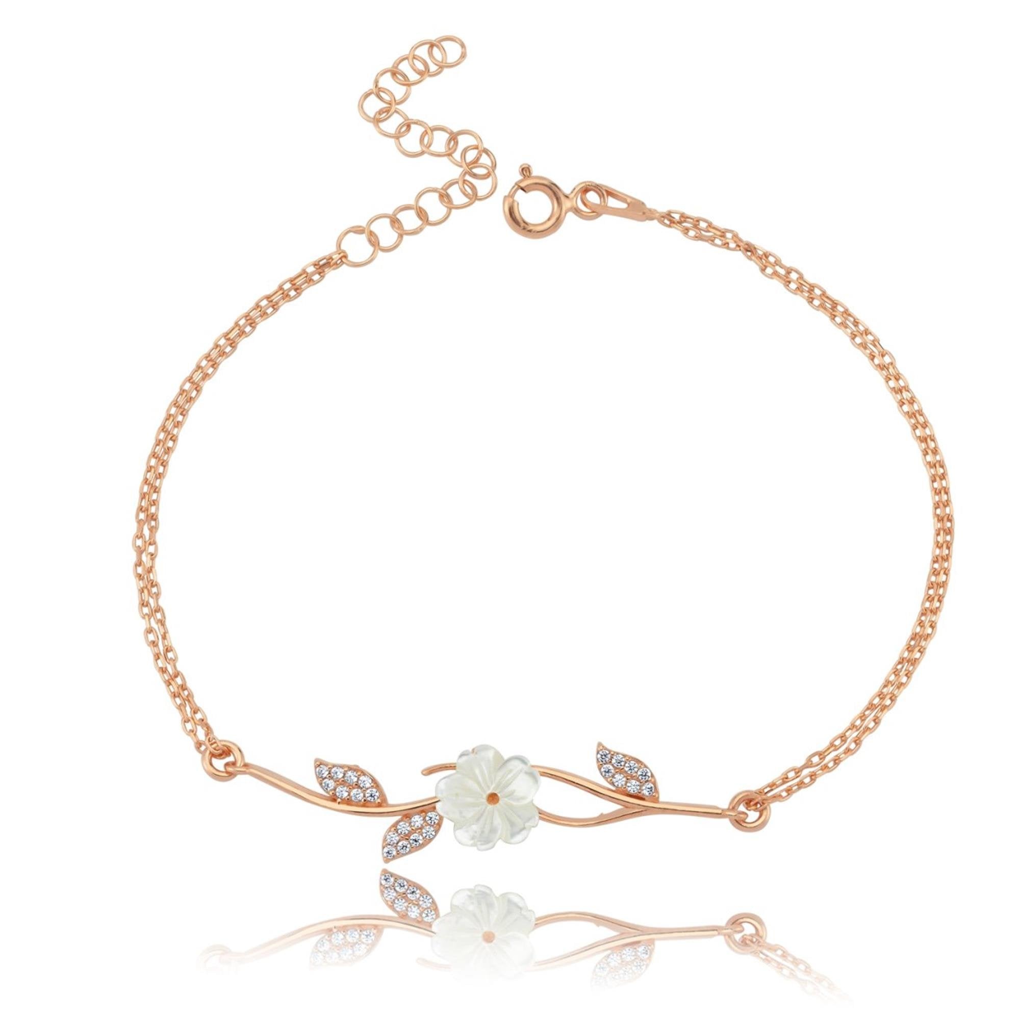 Magnolia Flowers Passion Rose Gold Bracelet