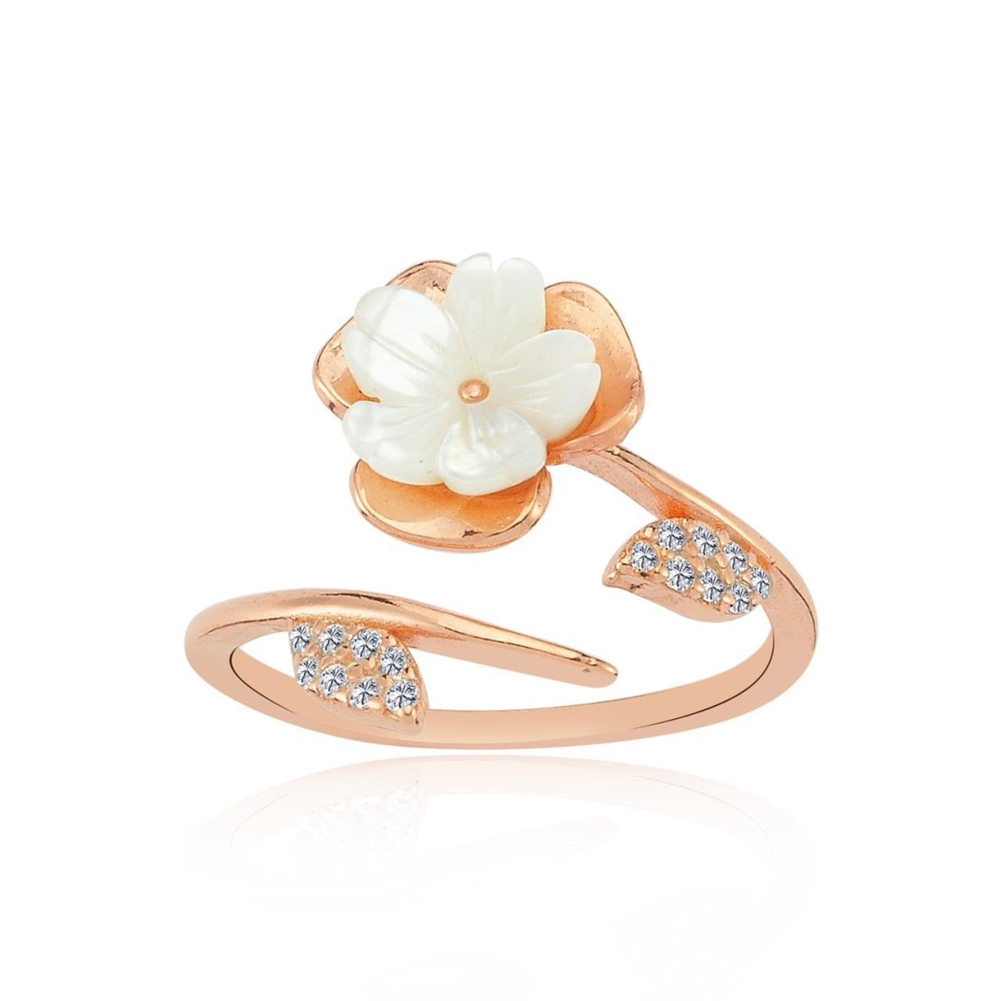 Magnolia Elegance Rose Gold Stackable Ring
