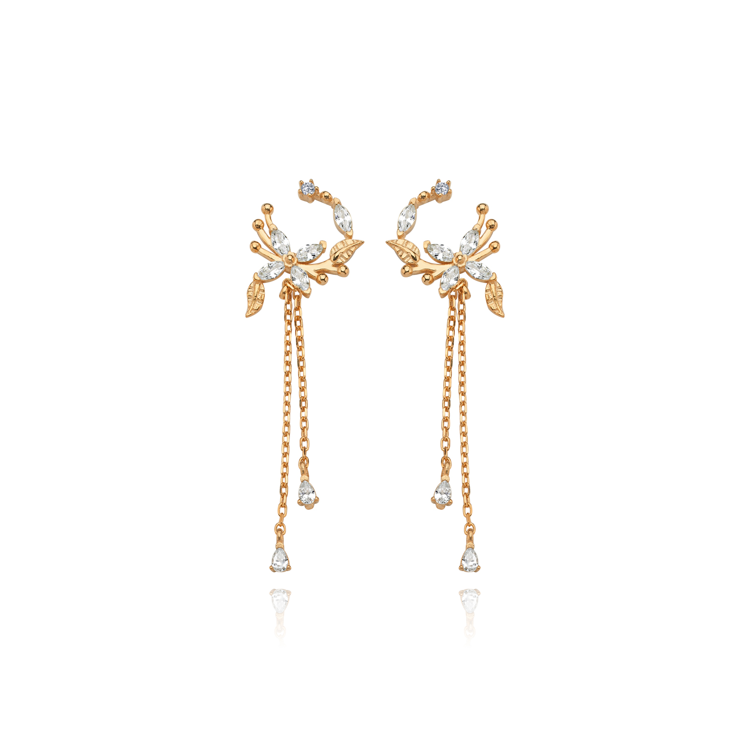 Marquise Circle Trend Silver Earrings