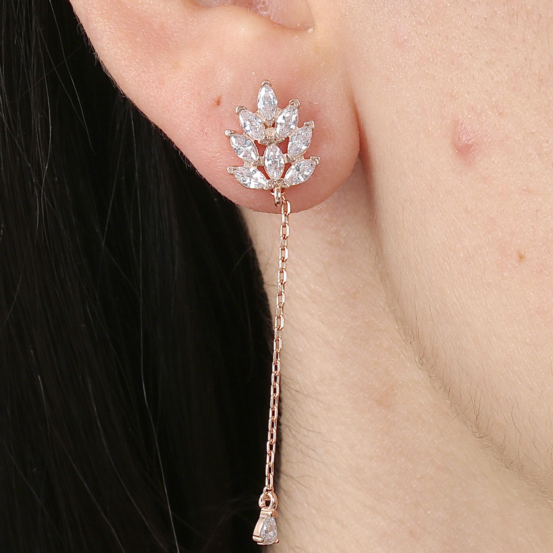 Shuttle Badge Trend Rose Gold Plated Earrings