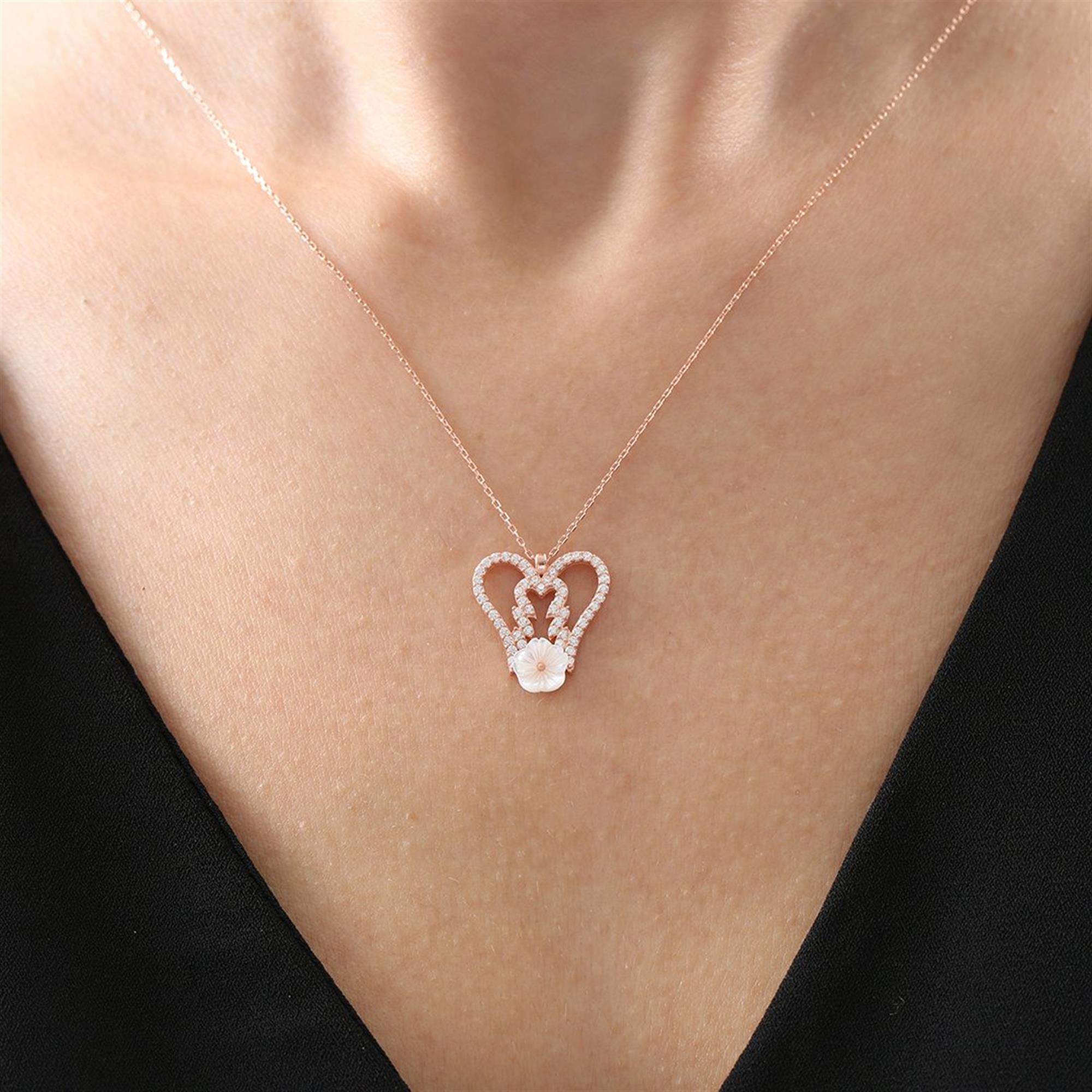 Angel Wing Magnolia Rose Gold Necklace