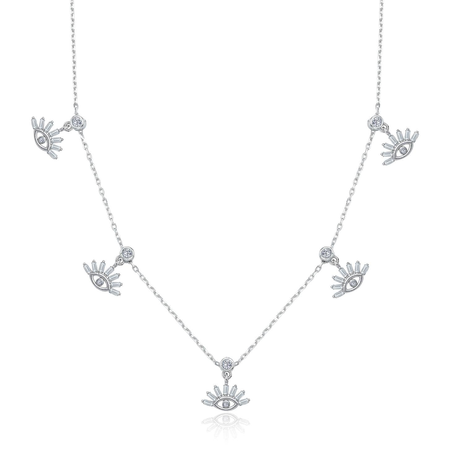 Mystic Devil Eye Lucky Silver Choker Necklace