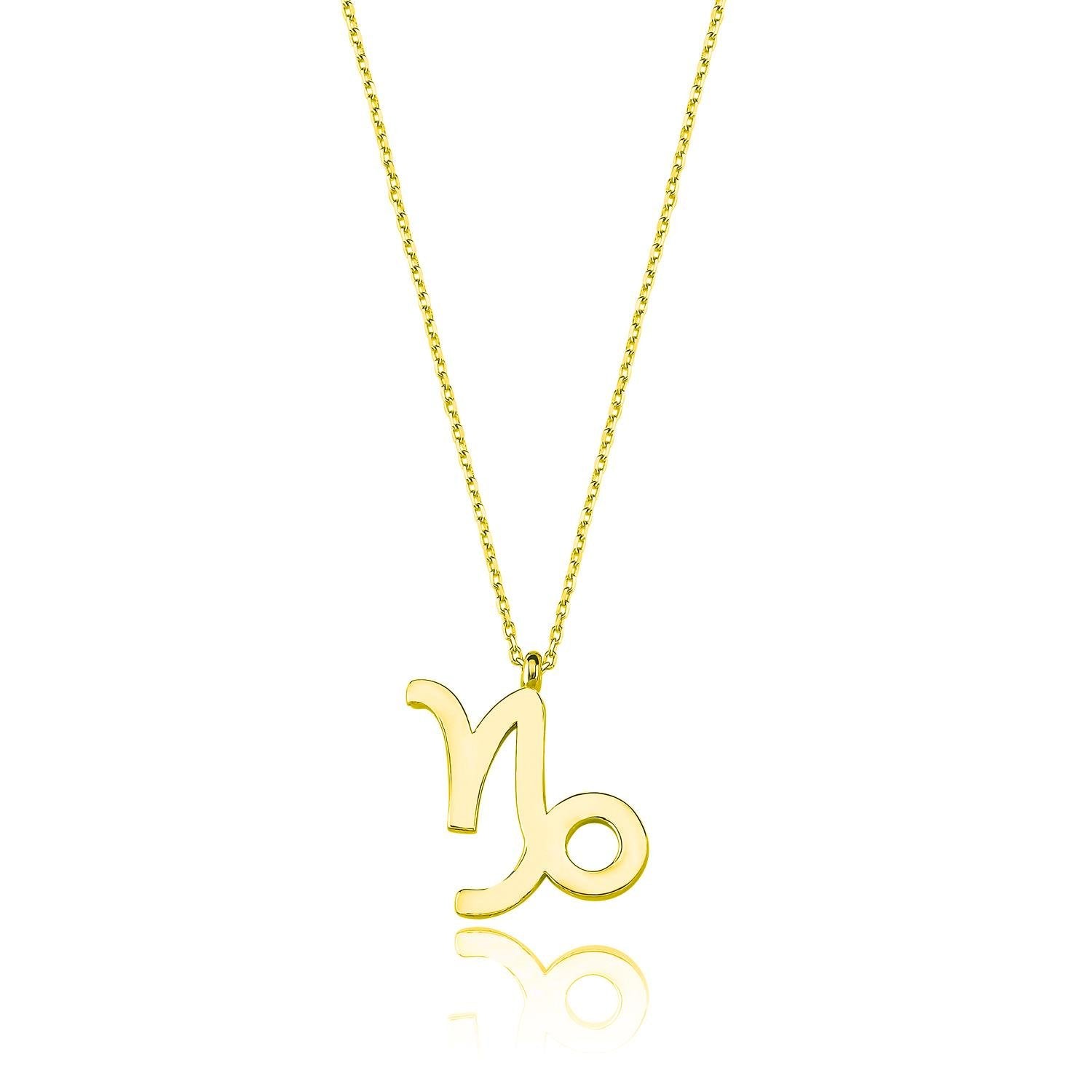 Capricorn Zodiac Silver Necklace Gold/Rose Gold