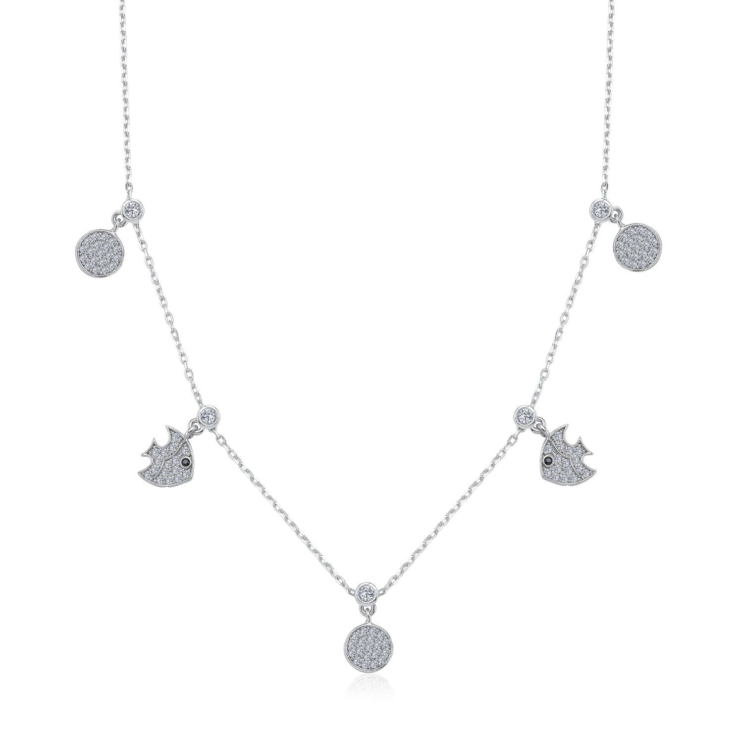 Ocean Glow Lucky Silver Choker Necklace