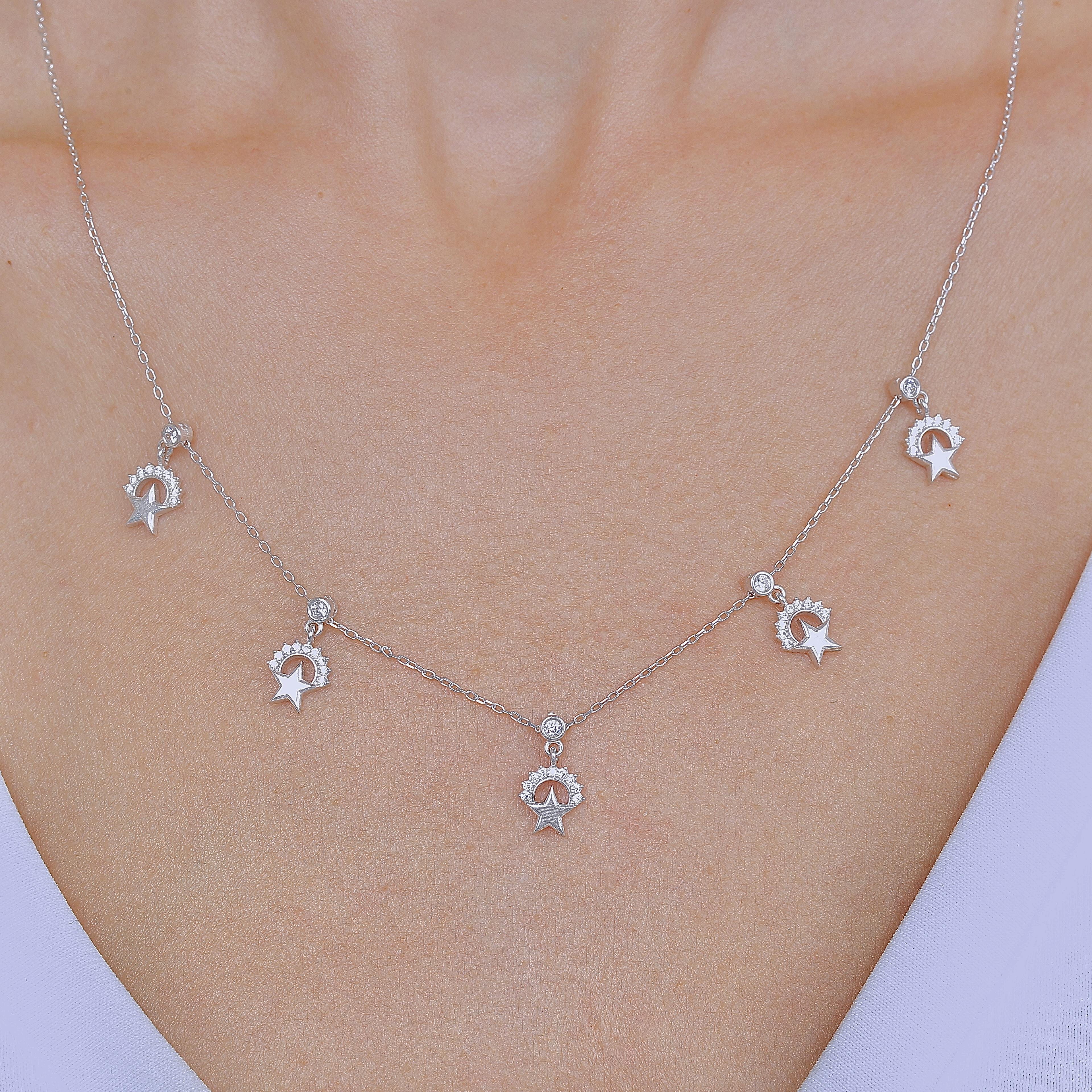 Freedom Star Lucky Silver Choker Necklace