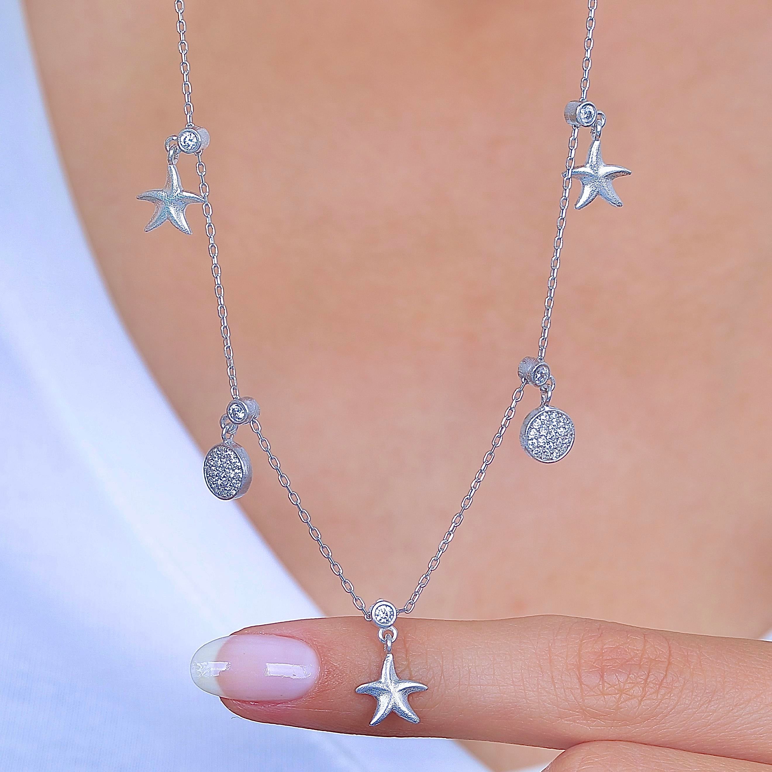Sparkling Sand Beach Silver Luck Choker Necklace