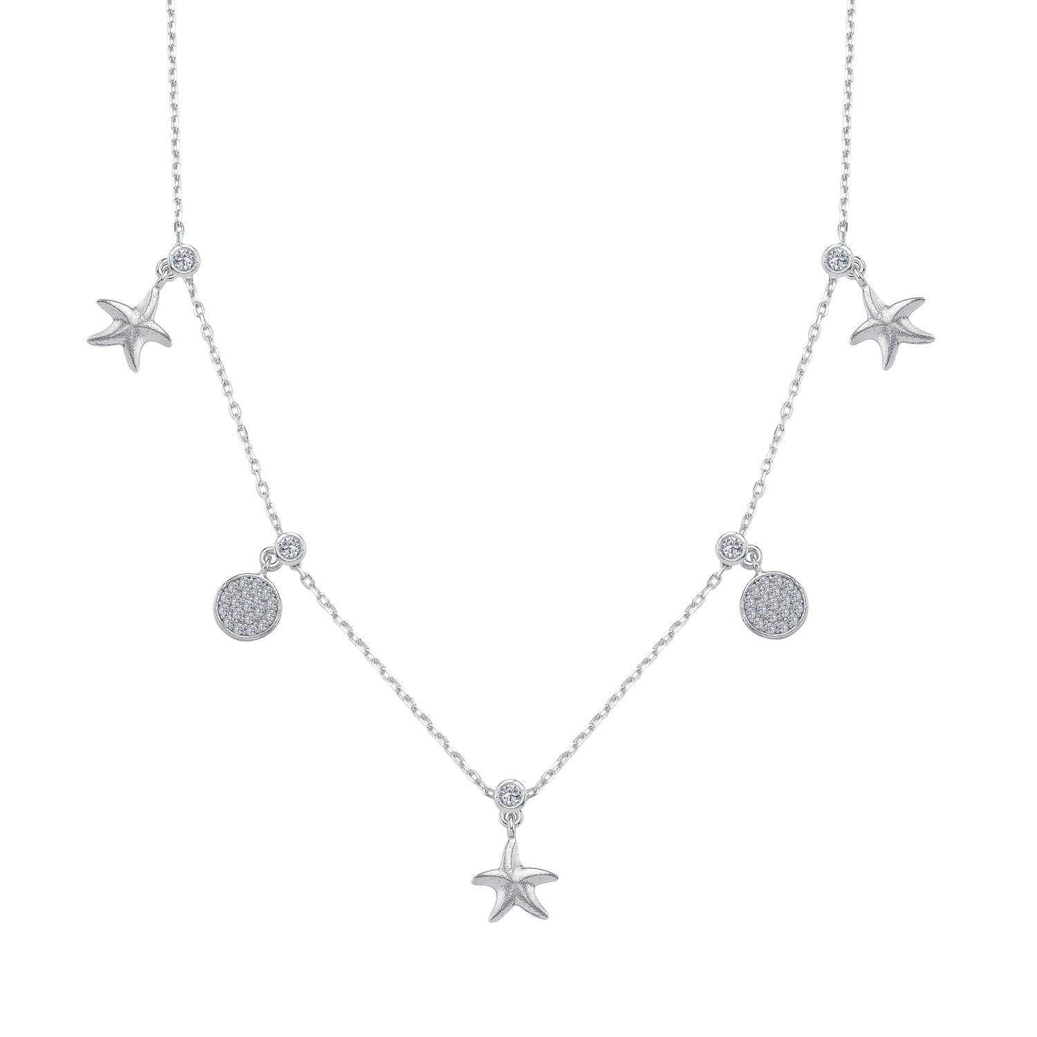 Sparkling Sand Beach Silver Luck Choker Necklace
