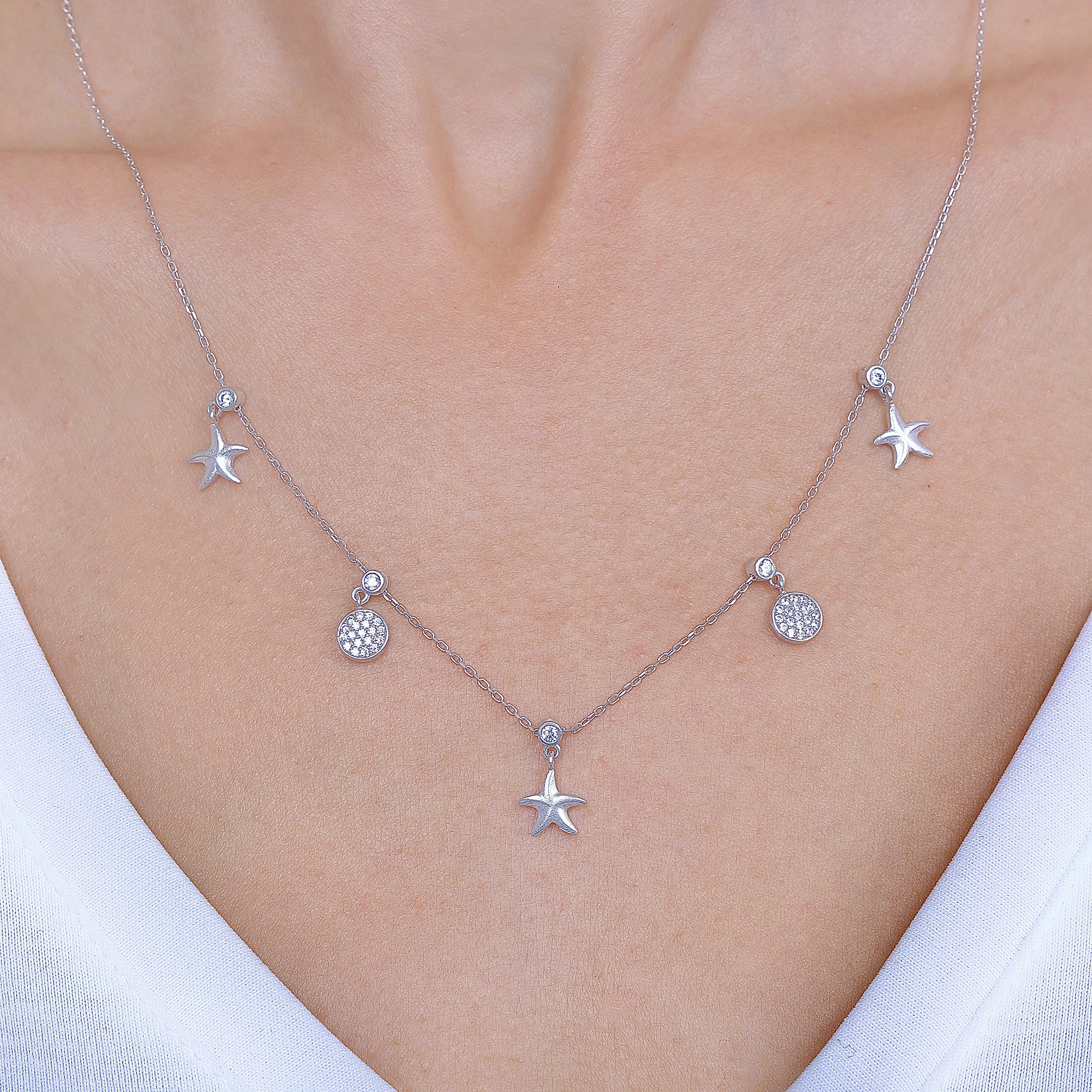 Sparkling Sand Beach Silver Luck Choker Necklace