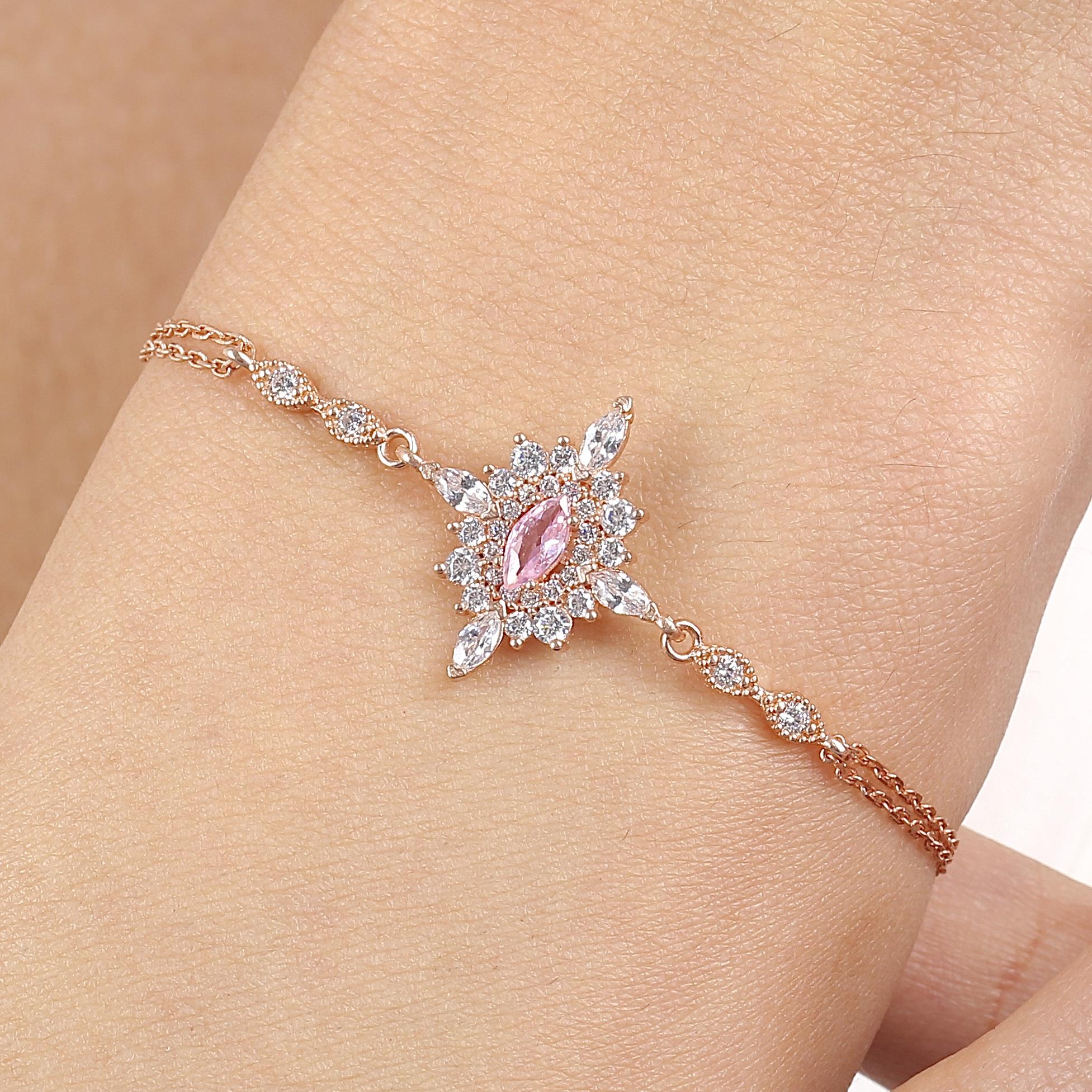 Pink Noble Royal Insignia Vintage Rose Gold Bracelet