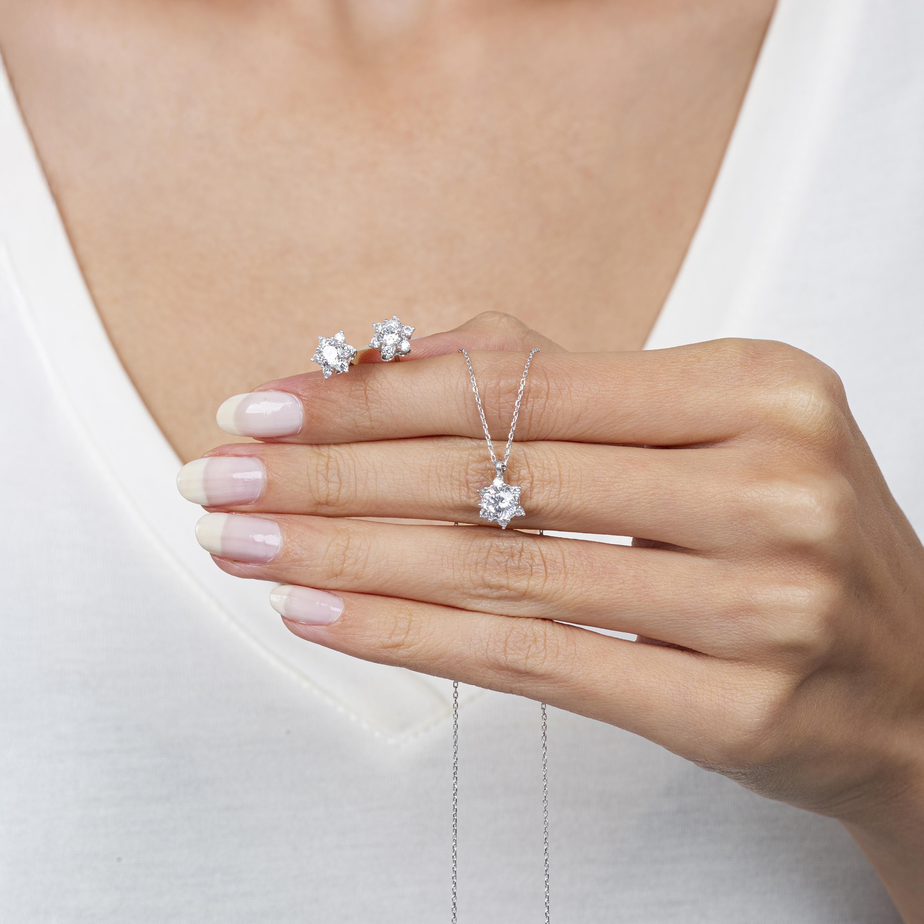 Diamond Setting Love Sun Silver Double Set