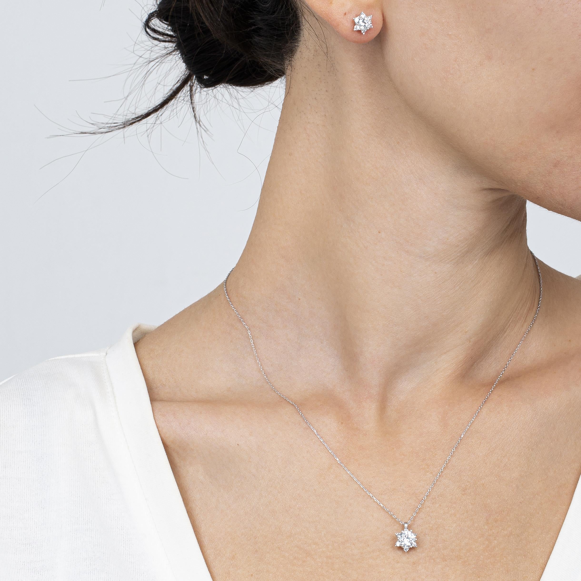 Diamond Setting Love Sun Silver Double Set