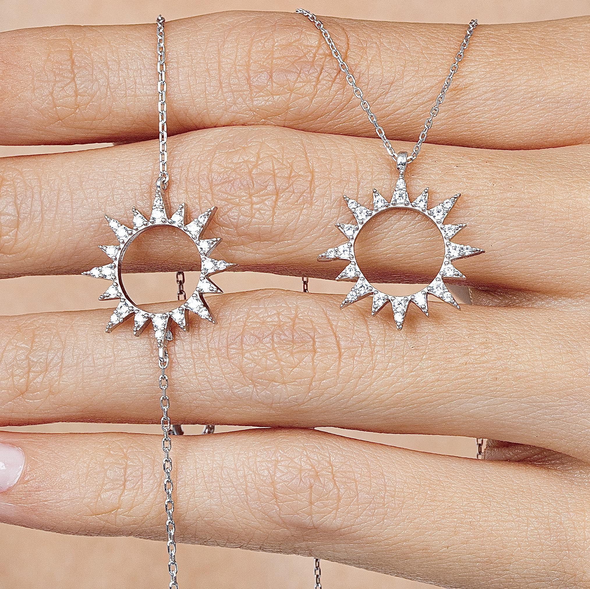 Diamond Setting Sun Silver Duo Set