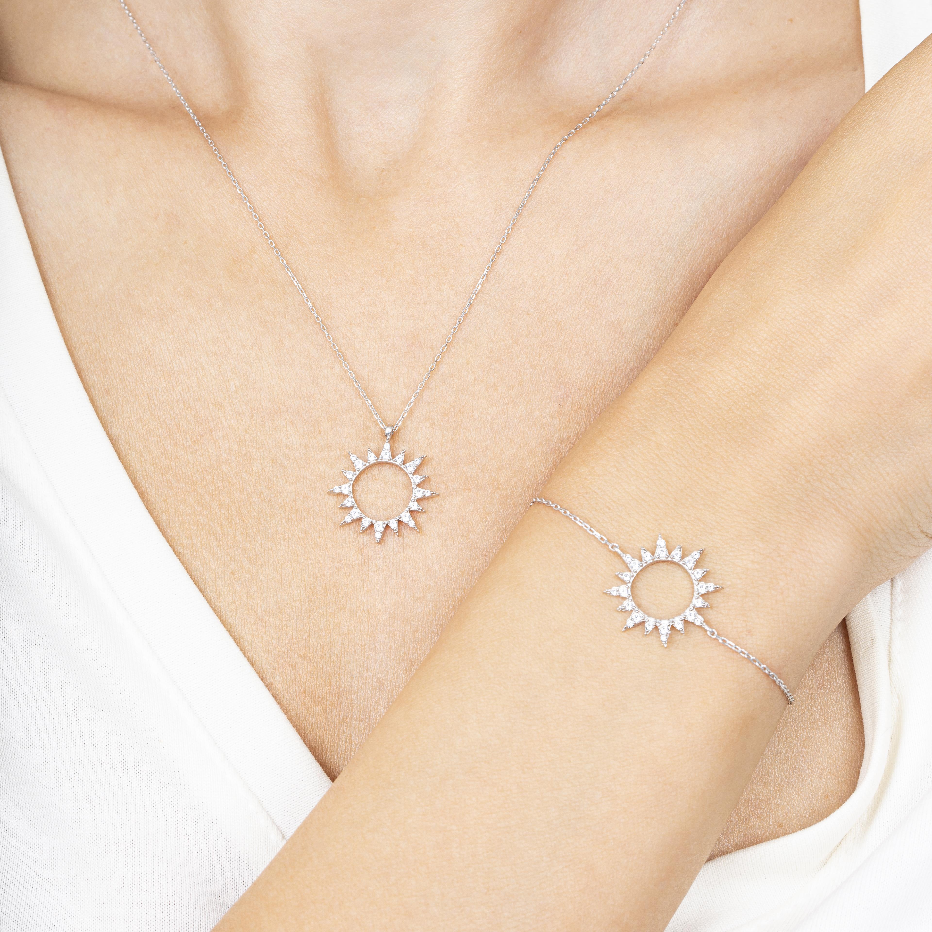 Diamond Setting Sun Silver Duo Set