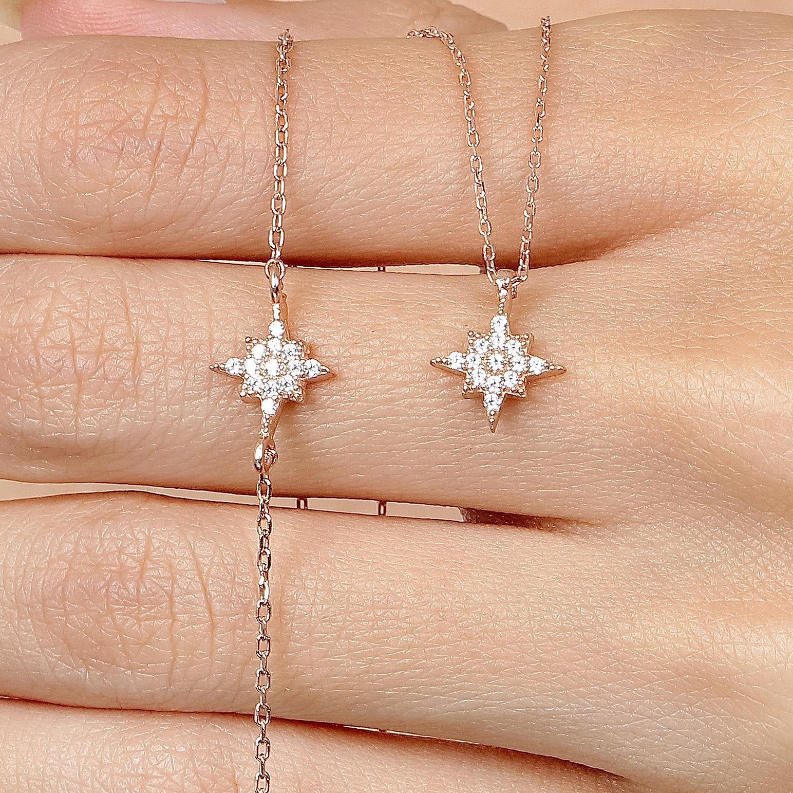 Diamond Setting North Star Rose Gold Duo Set