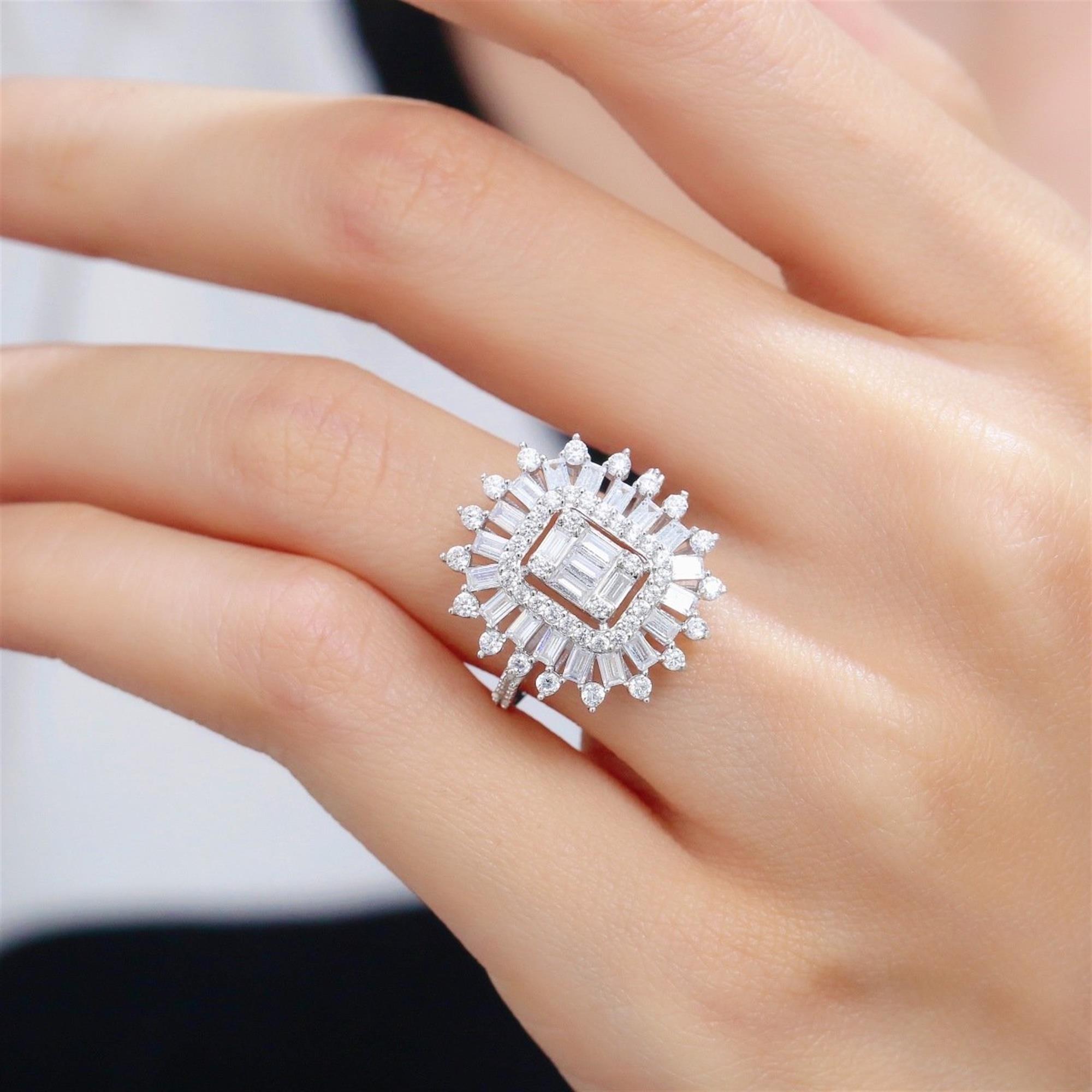 Diamond Radiant Baguette Star Ring