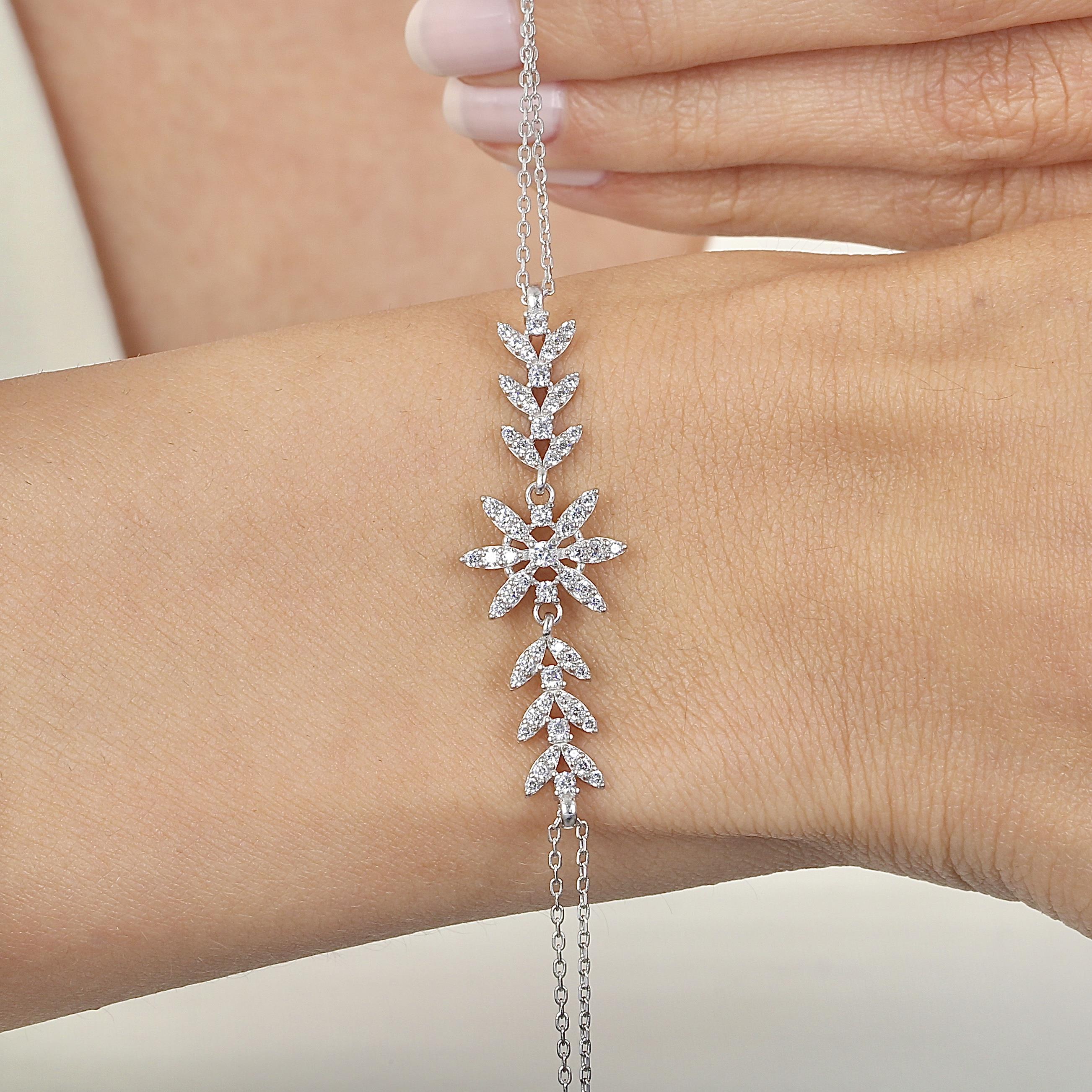 Diamond Setting Drop Sparkle Silver Triple Set