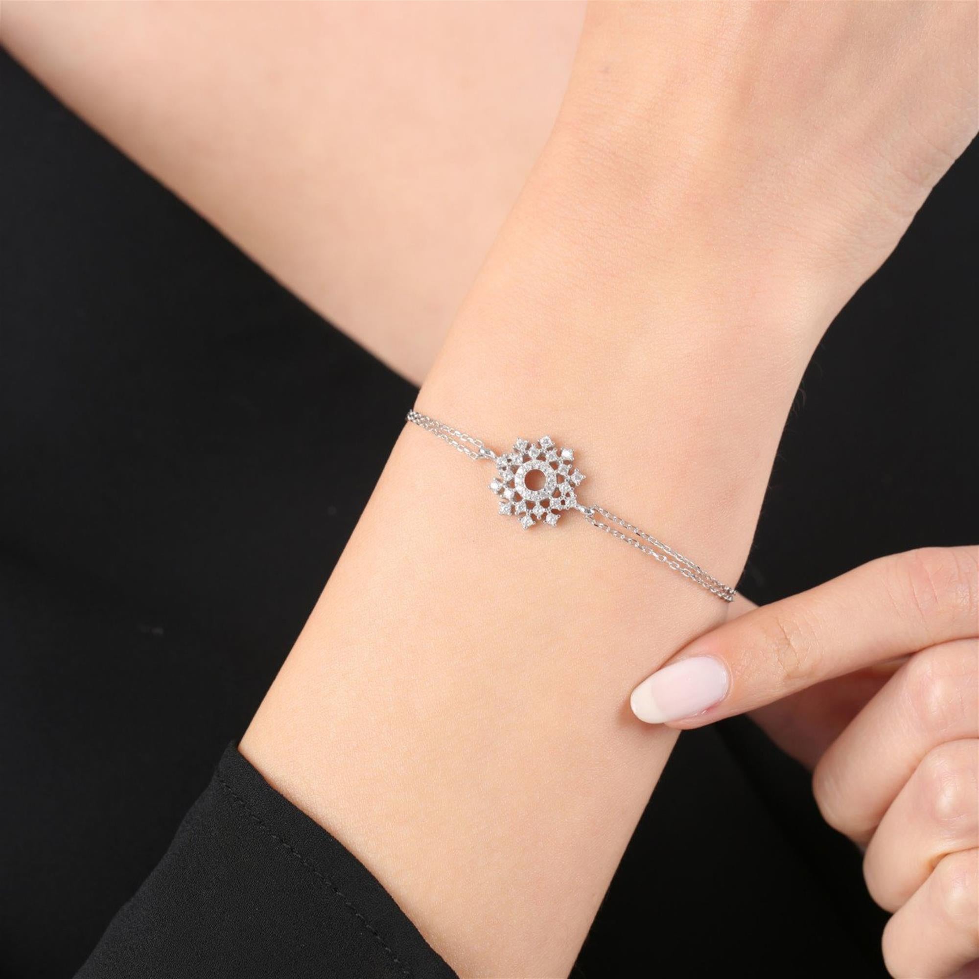 Diamond Sparkle Universe Silver Bracelet