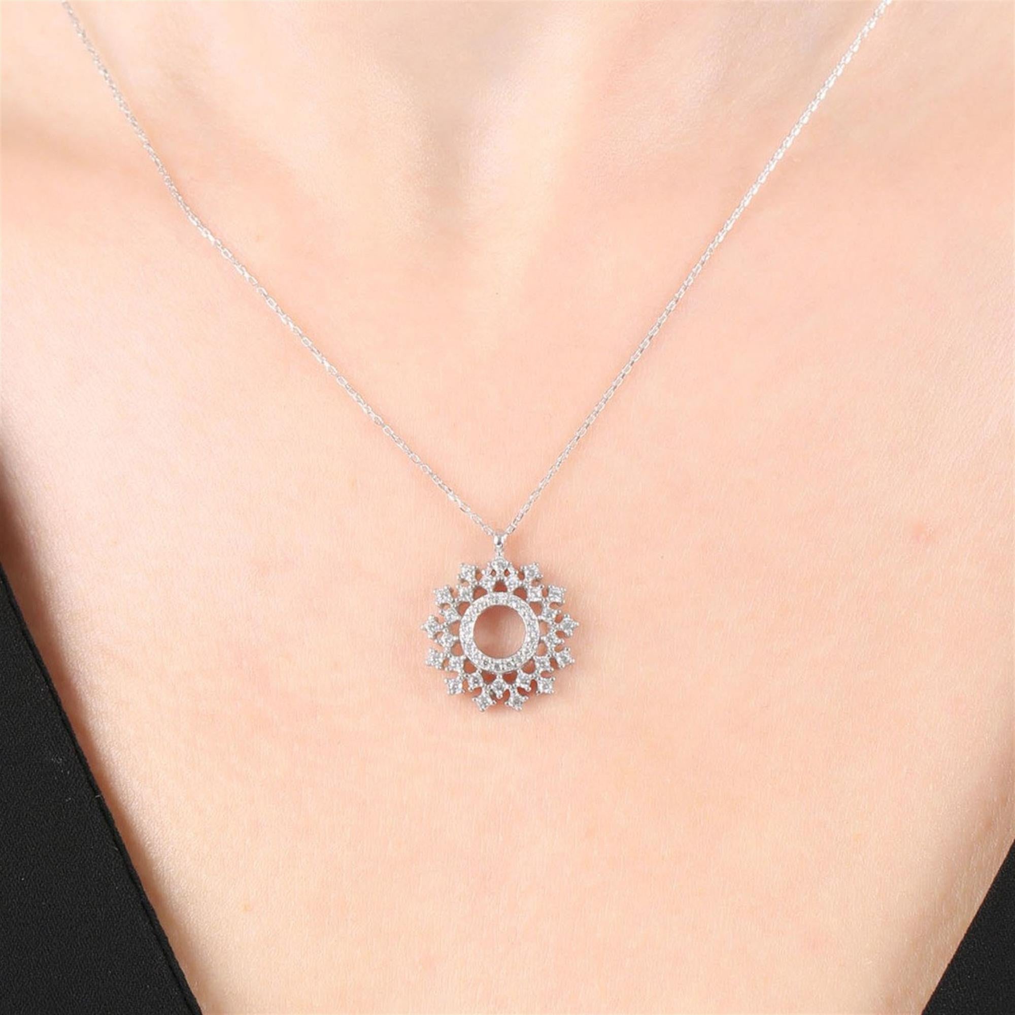 Diamond Celestial Spark Pendant Silver Necklace