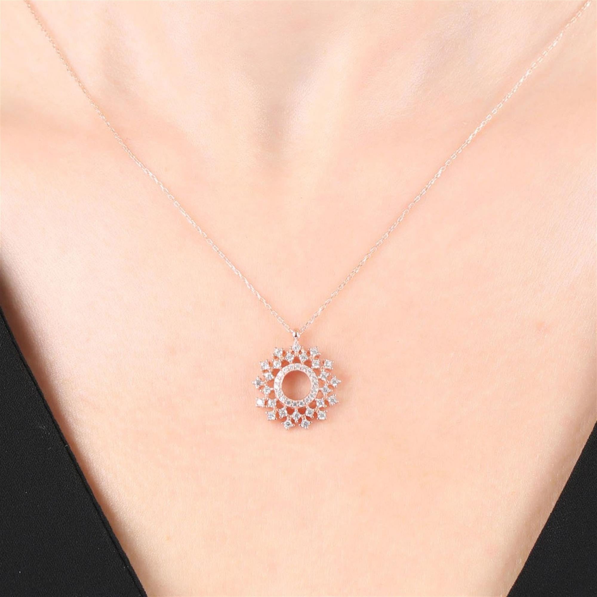 Diamond Celestial Spark Pendant Rose Gold Necklace