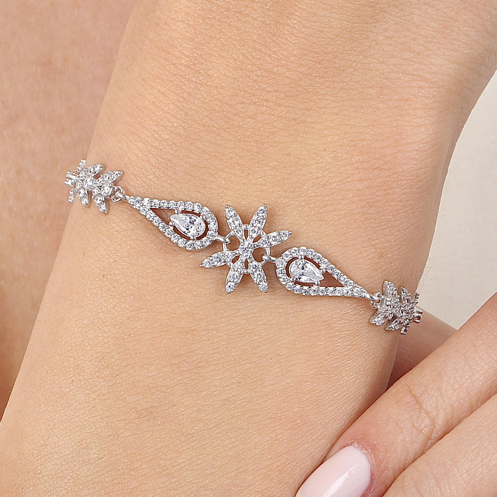 Diamond Setting Mini Passion Drops Silver Bracelet