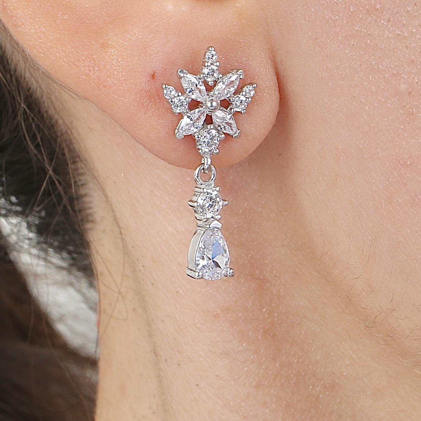 Diamond Setting Sun of Happiness Silver Three-Piece Set