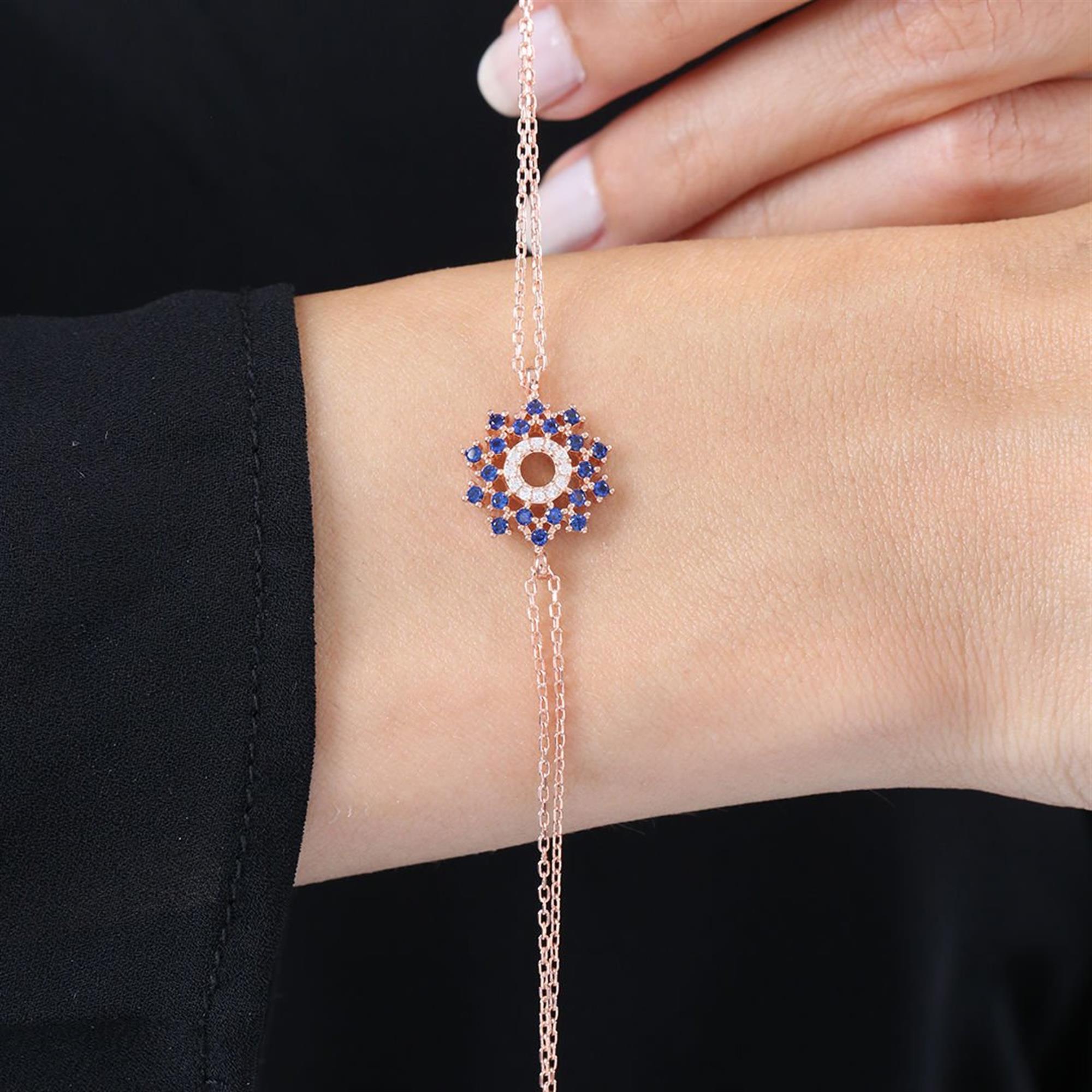 Diamond Sapphire Galaxy Rose Gold Bracelet