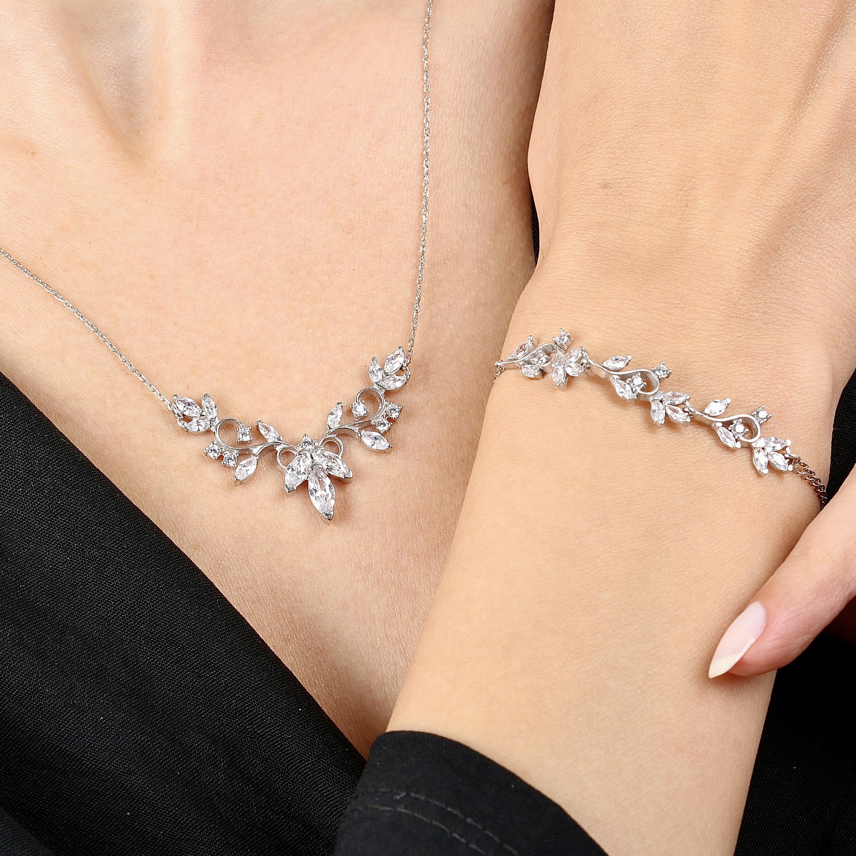 Diamond Elegant Love Melody Silver Waterway Set