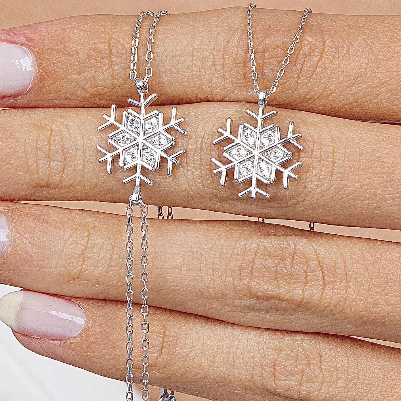 Snowflake Silver Necklace & Bracelet Set