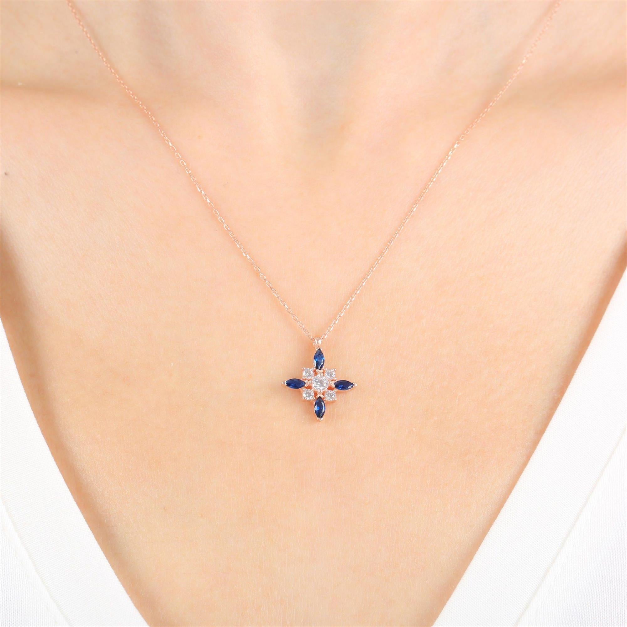 Sapphire Star Rose Gold Plated Necklace