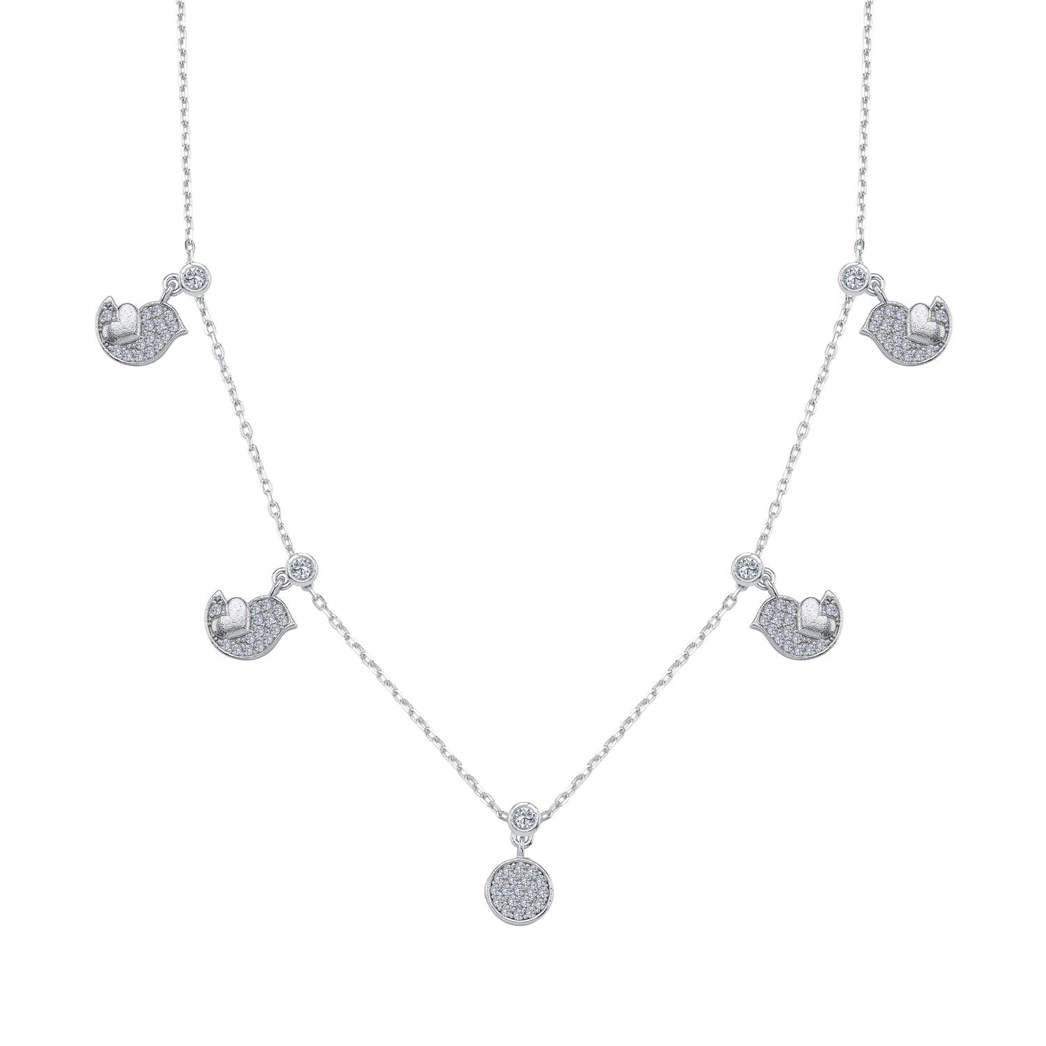 Lovebird Choker Silver Luck Necklace