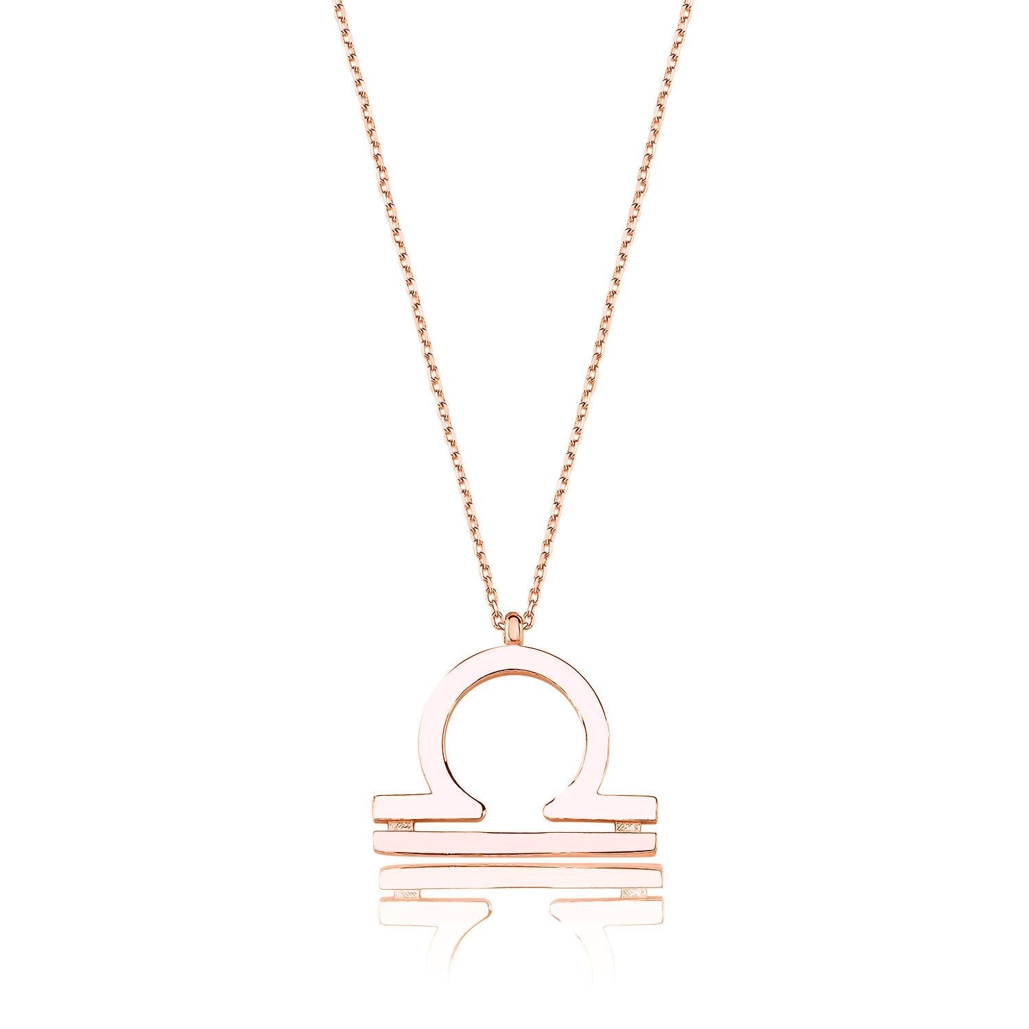 Libra Zodiac Silver Necklace Gold/Rose Gold