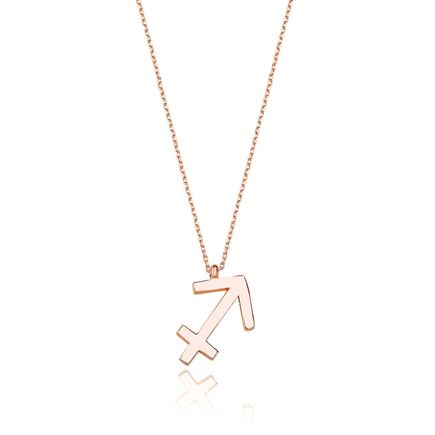 Sagittarius Zodiac Silver Necklace Gold/Rose Gold