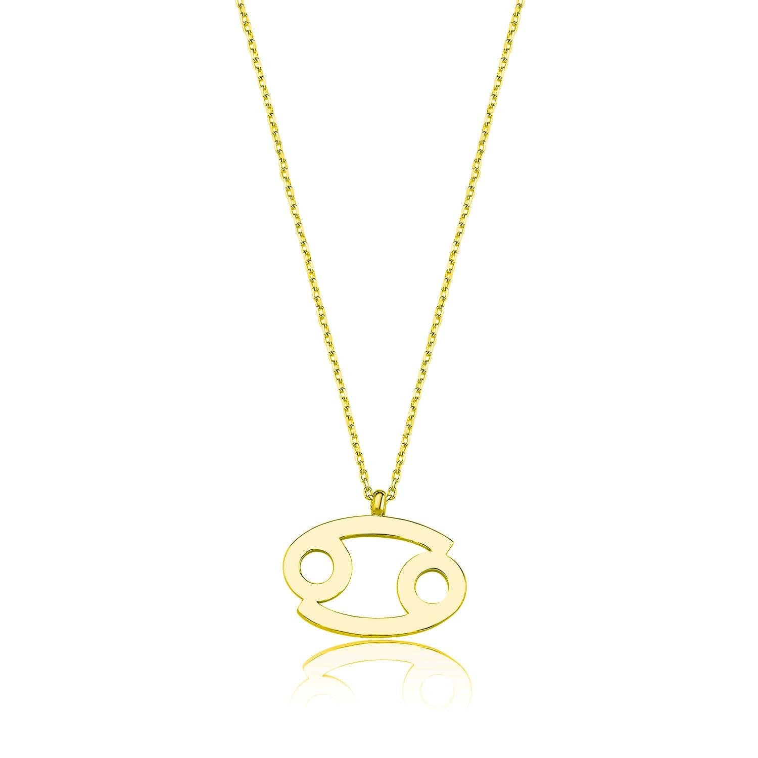 Cancer Zodiac Silver Necklace Gold/Rose Gold