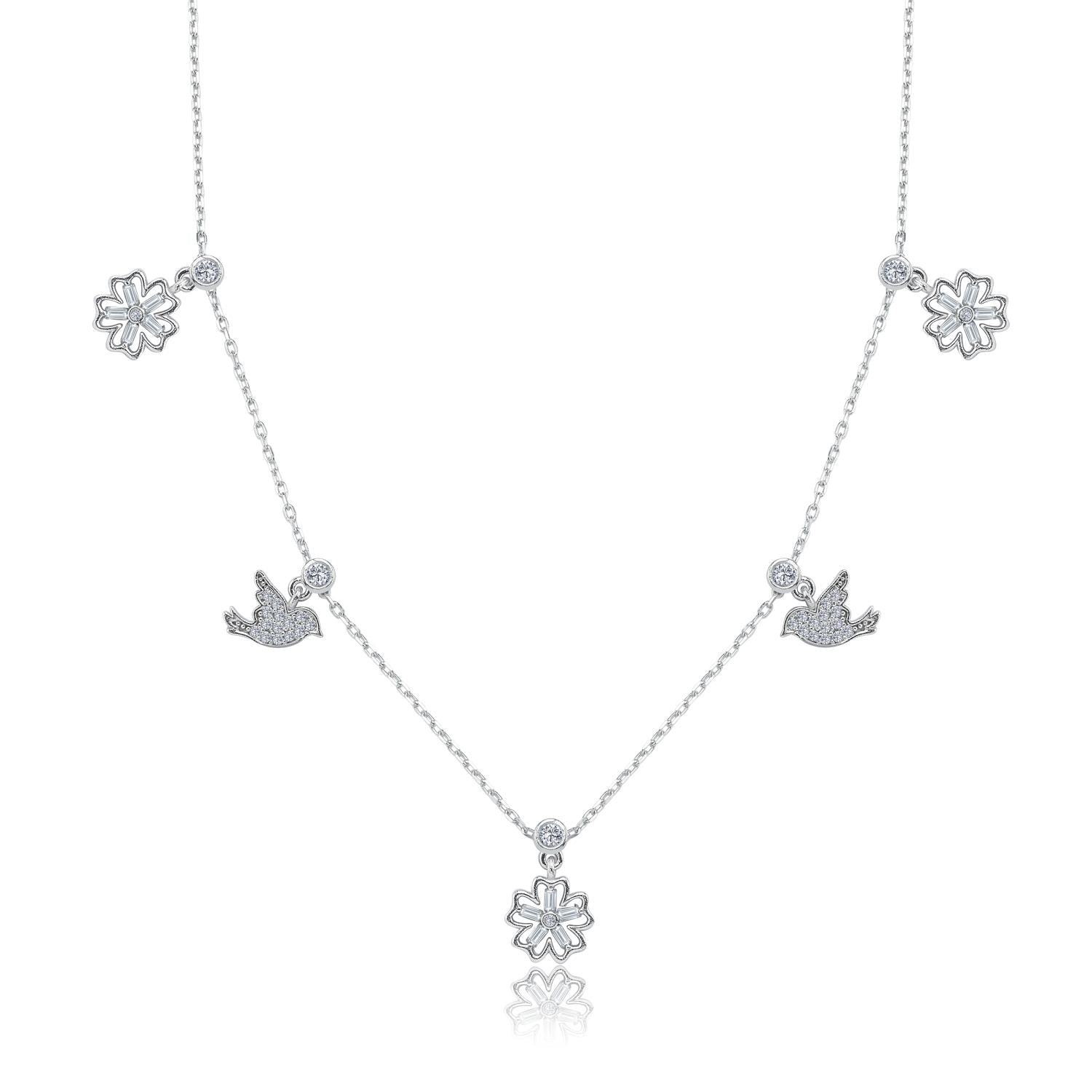 Clover Garden Lucky Silver Choker Necklace