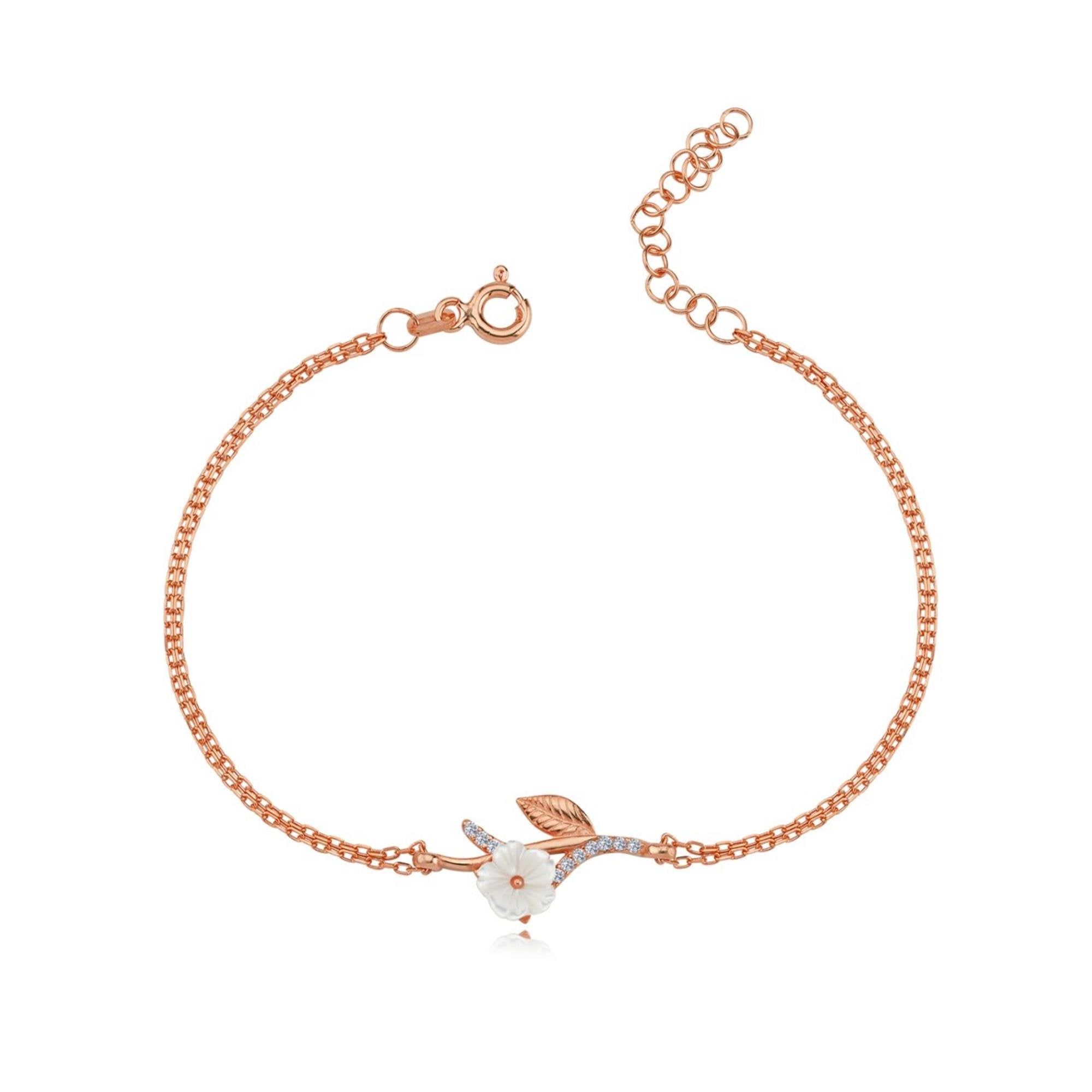 Delicate Sparkling Magnolia Blossom Bracelet